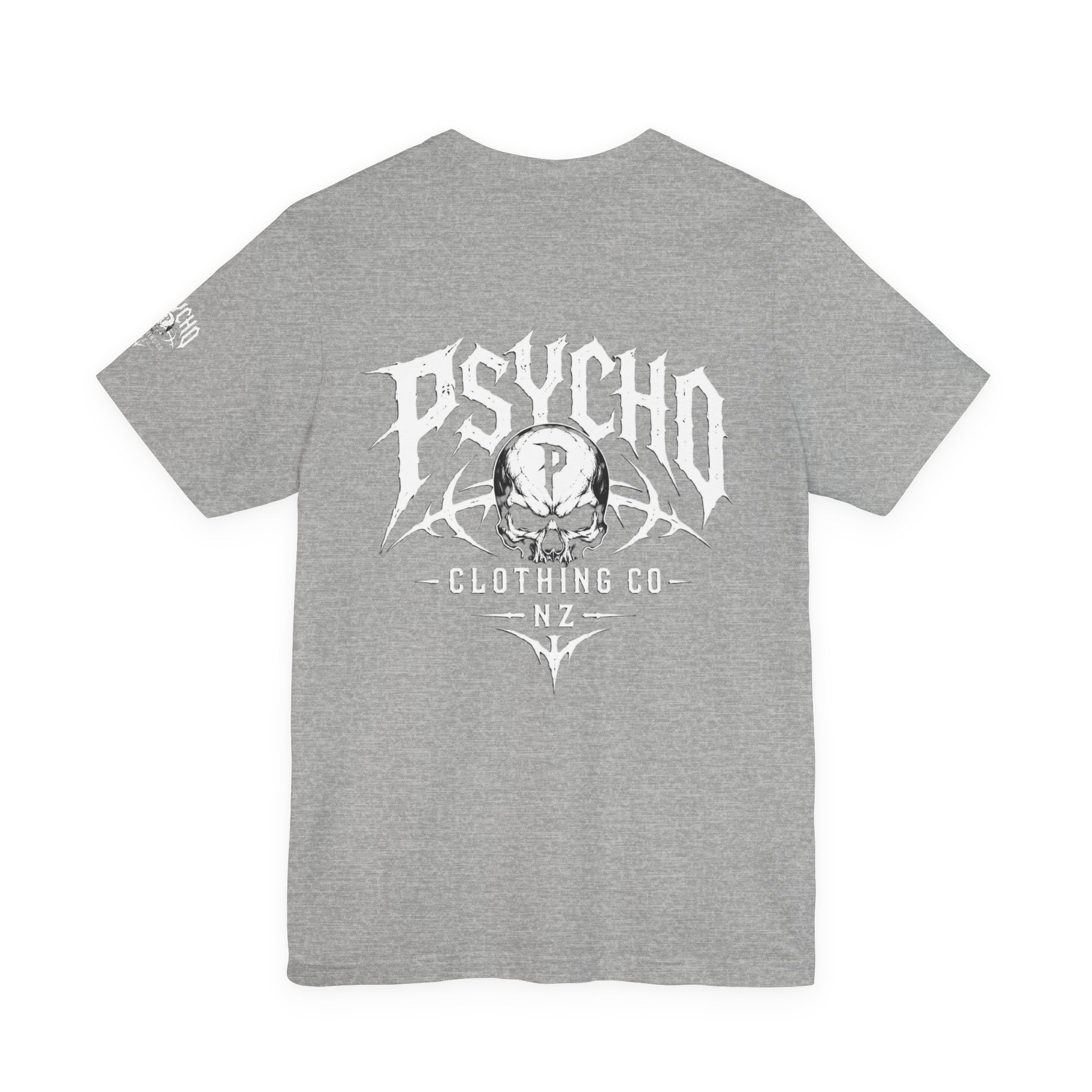 Psycho Clothing Co. Graphic Tee — Gothic Skull Logo T‑Shirt