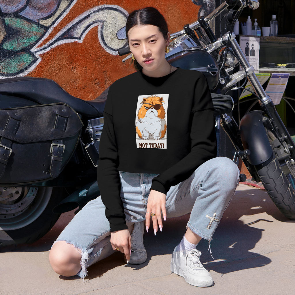 Cropped Sweatshirt — Grumpy Cat 'Not Today' Graphic