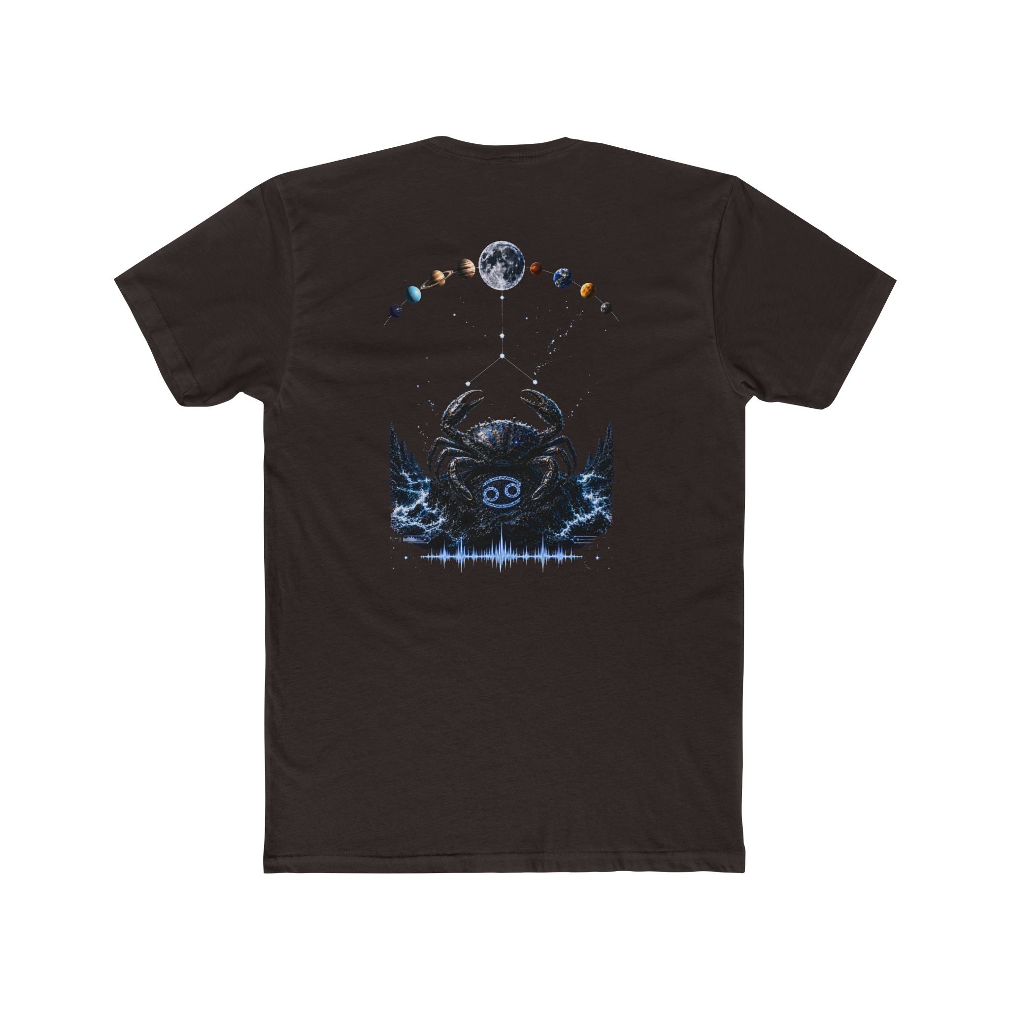 Cosmic Crab Tee — Moon Phases Ocean Graphic T‑Shirt