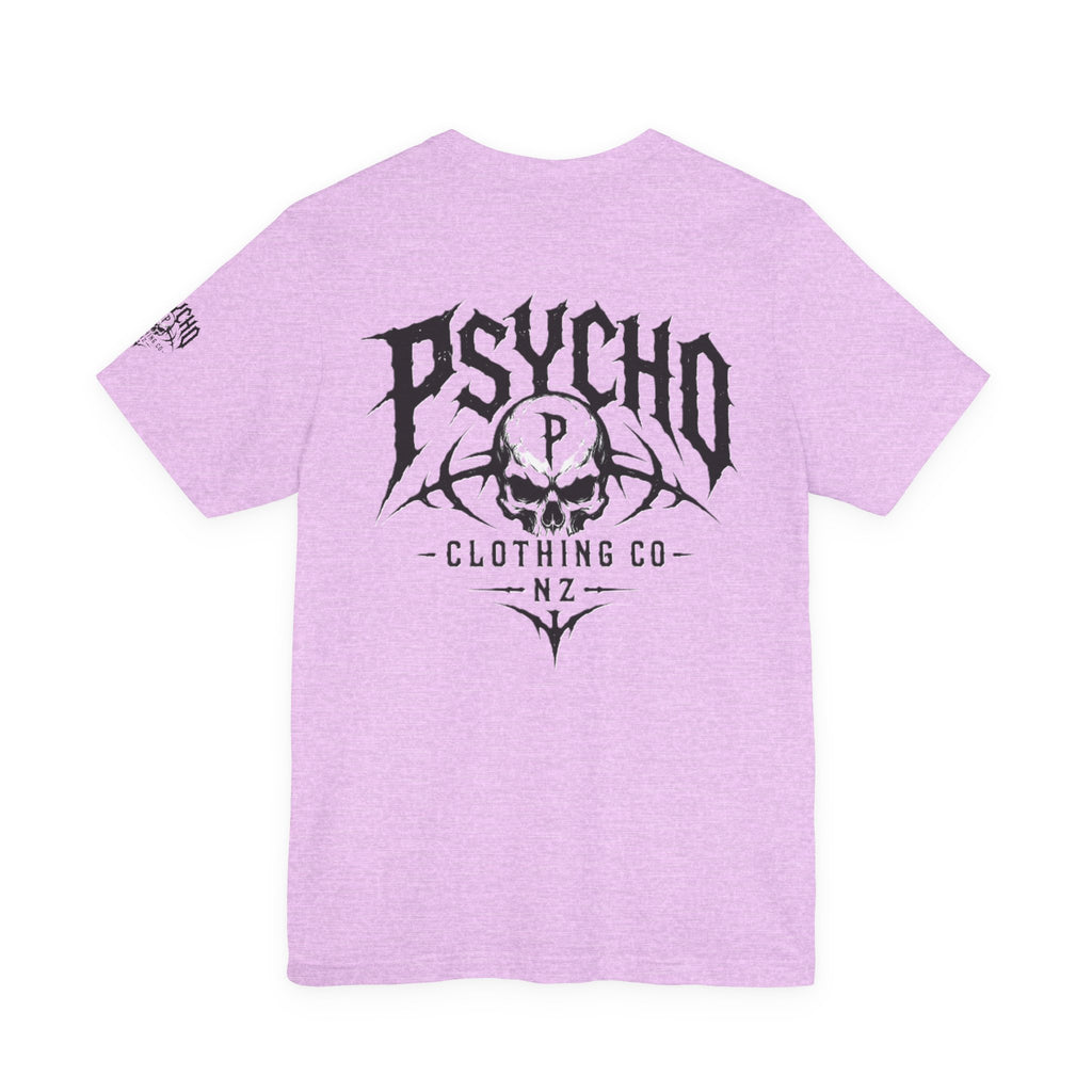 Psycho Clothing Co. Graphic Tee — Gothic Skull Logo T‑Shirt