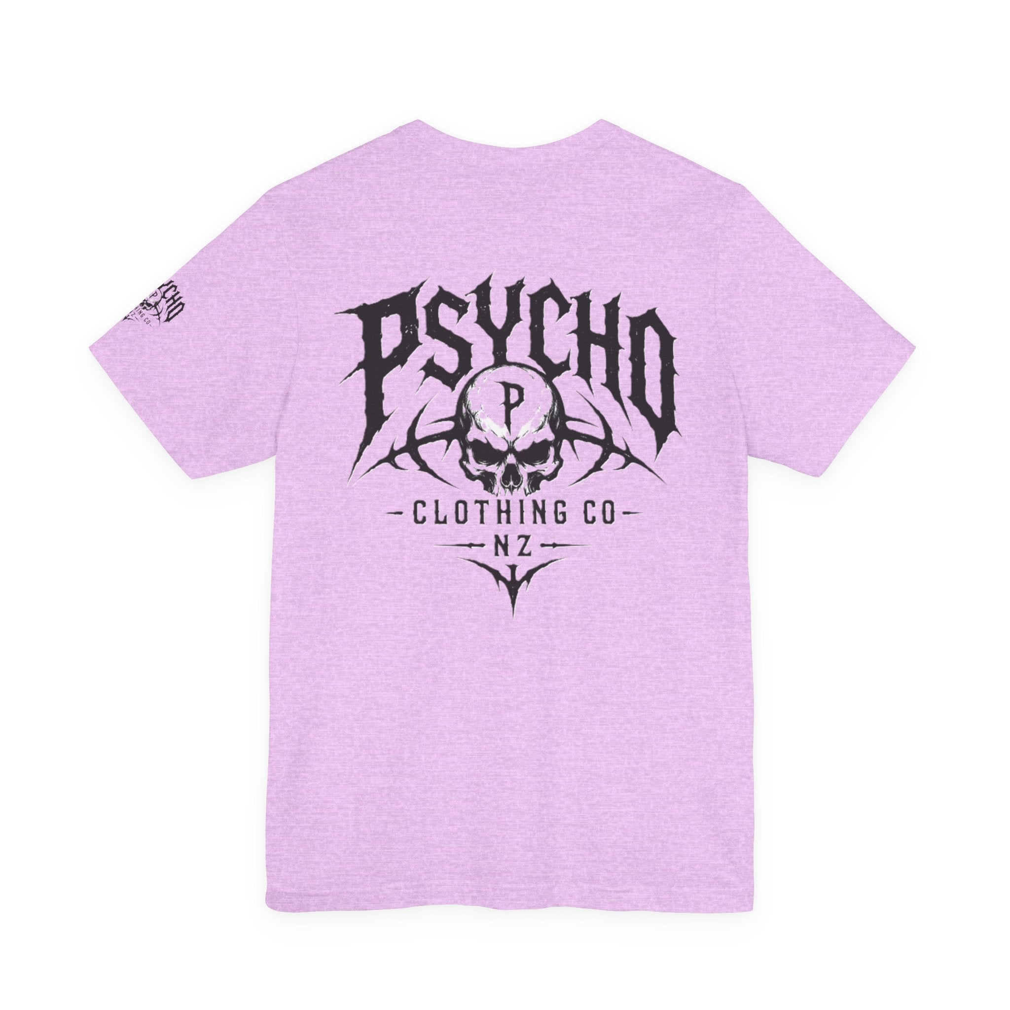 Psycho Clothing Co. Graphic Tee — Gothic Skull Logo T‑Shirt