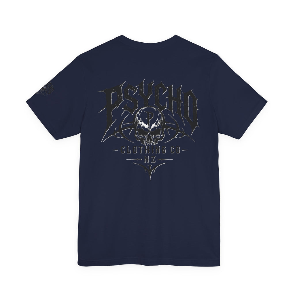 Psycho Clothing Co. Graphic Tee — Gothic Skull Logo T‑Shirt