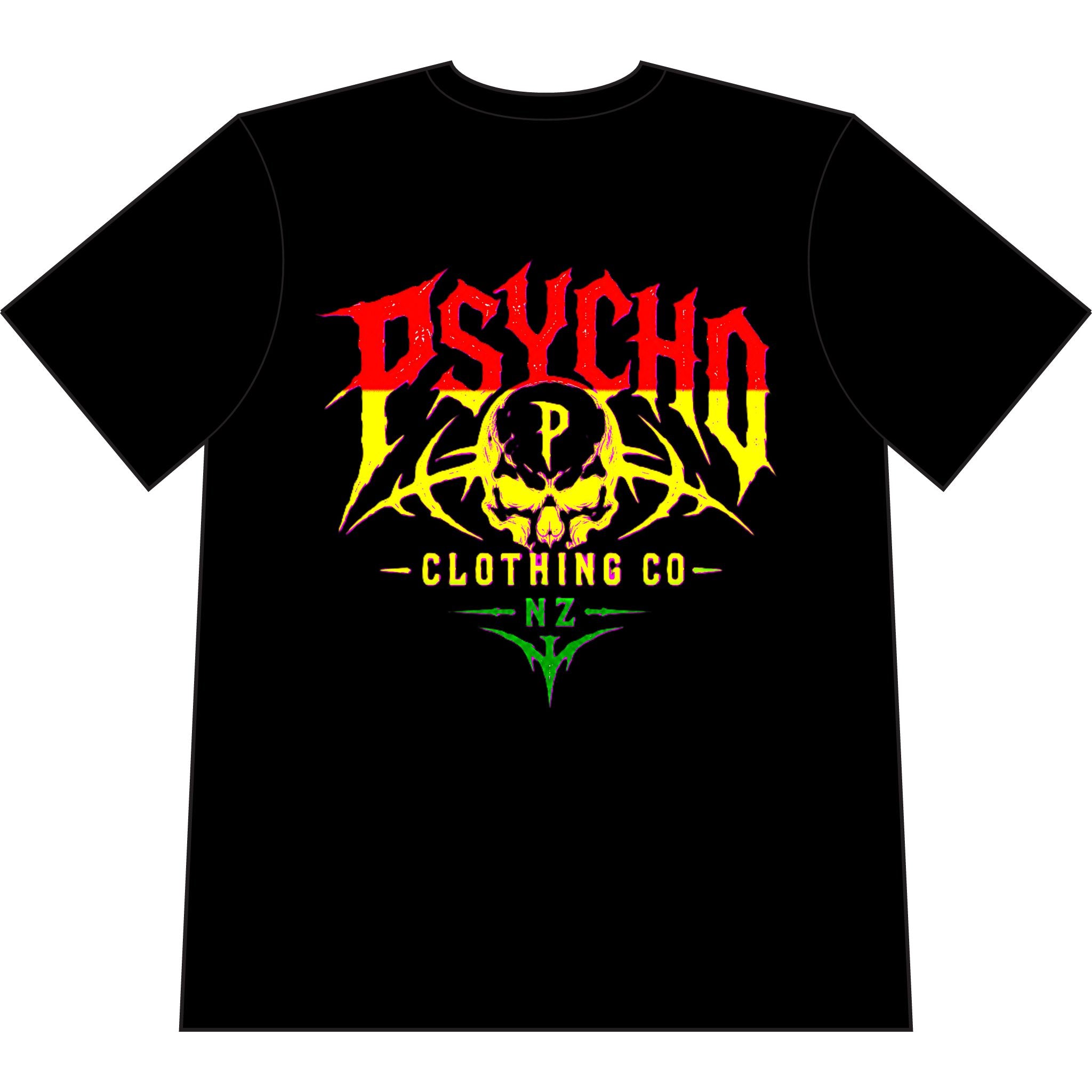 Psycho Skull Graphic T-Shirt — Heavyweight Garment-Dyed Streetwear
