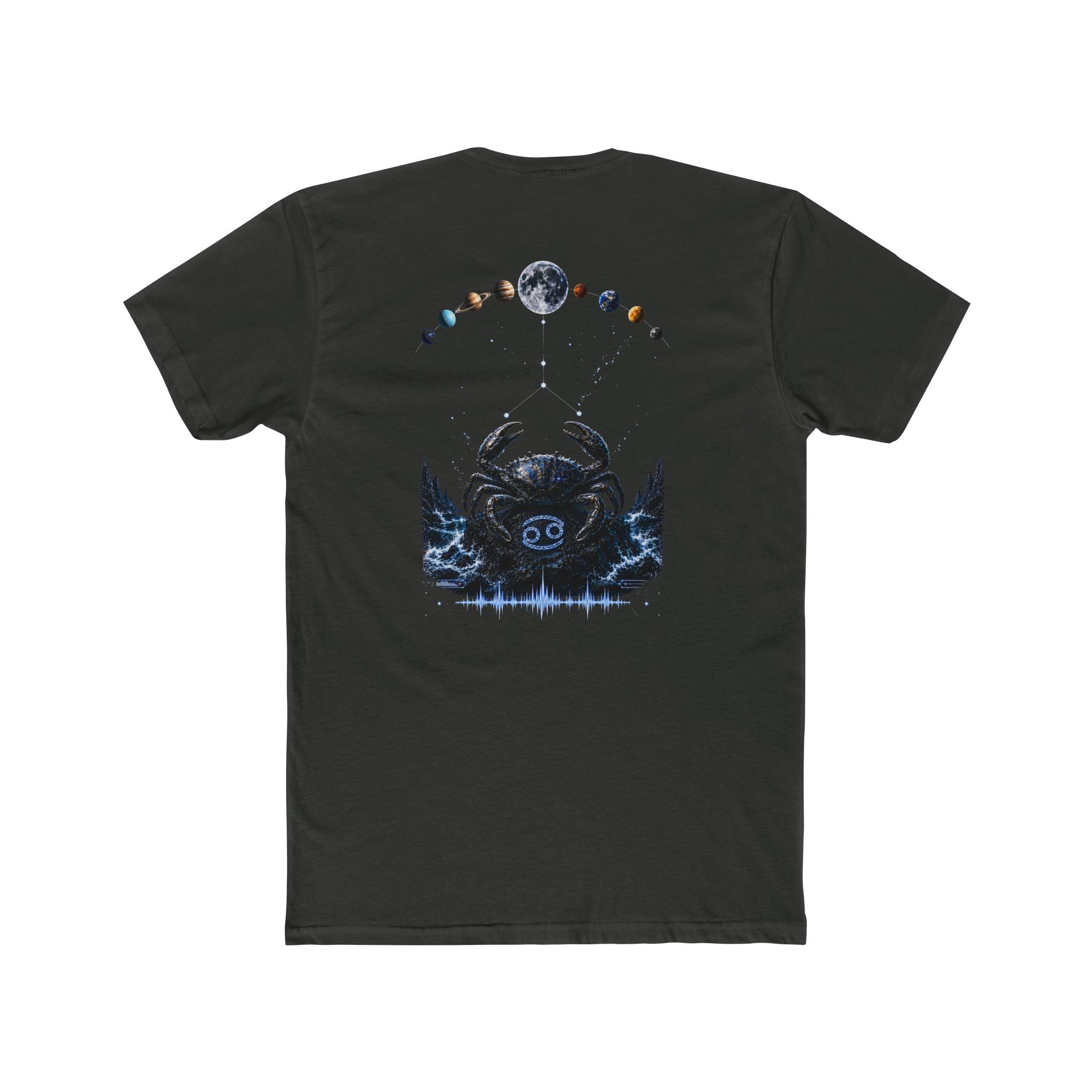 Cosmic Crab Tee — Moon Phases Ocean Graphic T‑Shirt