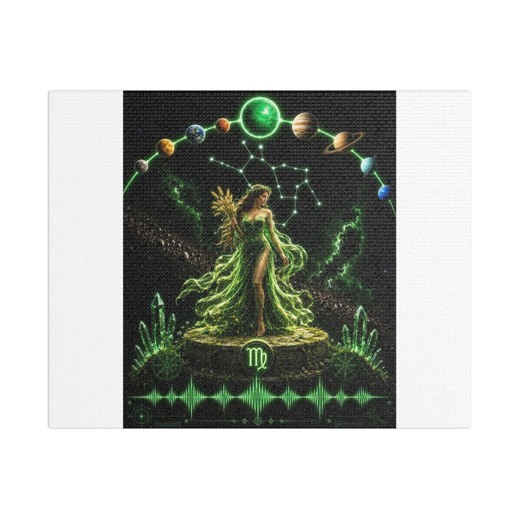 Virgo Goddess Satin Stretched Canvas – Astrology Wall Art