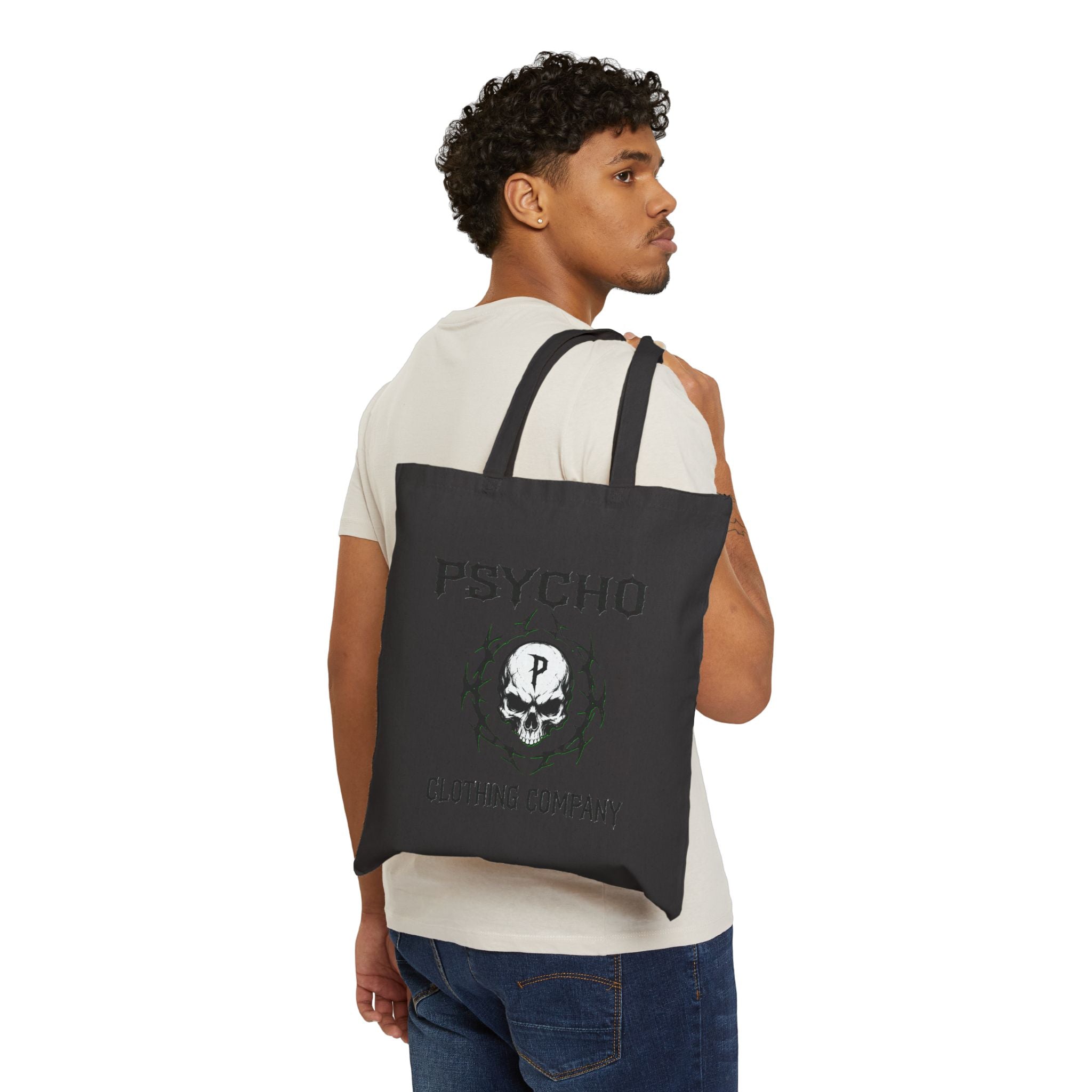 Psycho Clothing Co. Logo Tote Bag — Canvas Cotton Market Tote