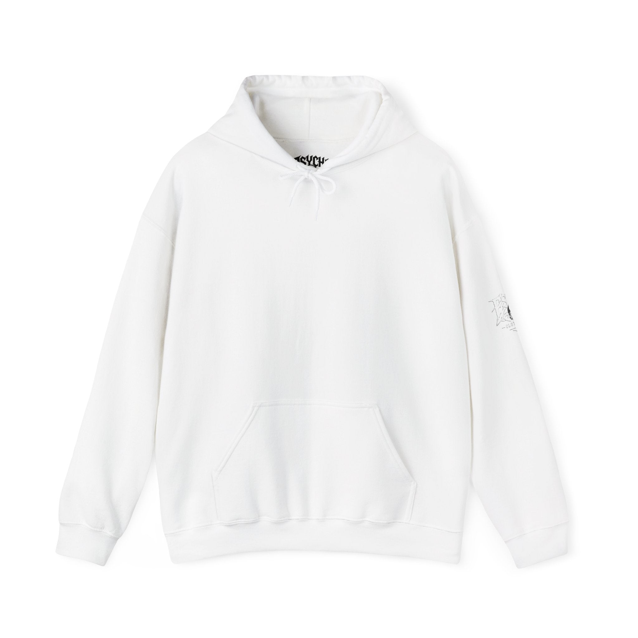 Psycho Clothing Co. Logo Hoodie — Gothic Skull Graphic Pullover