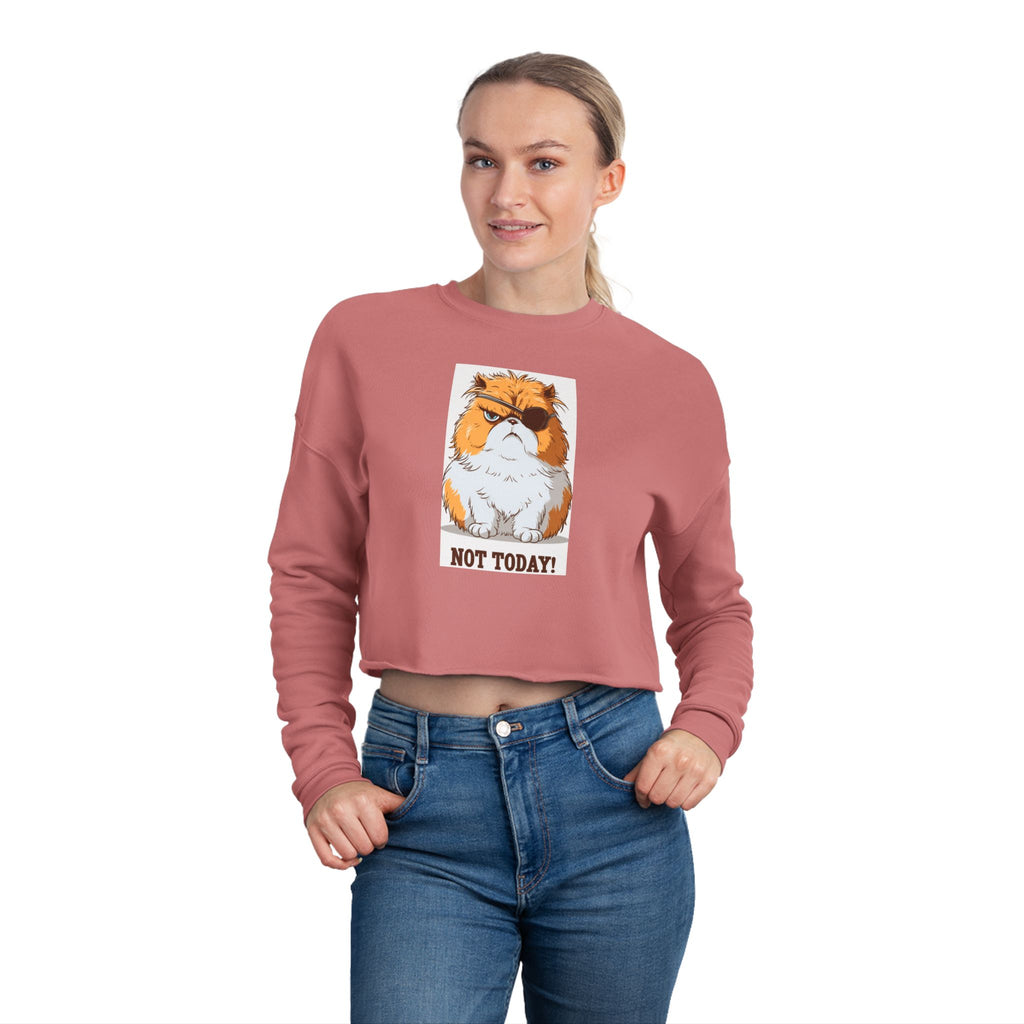 Cropped Sweatshirt — Grumpy Cat 'Not Today' Graphic