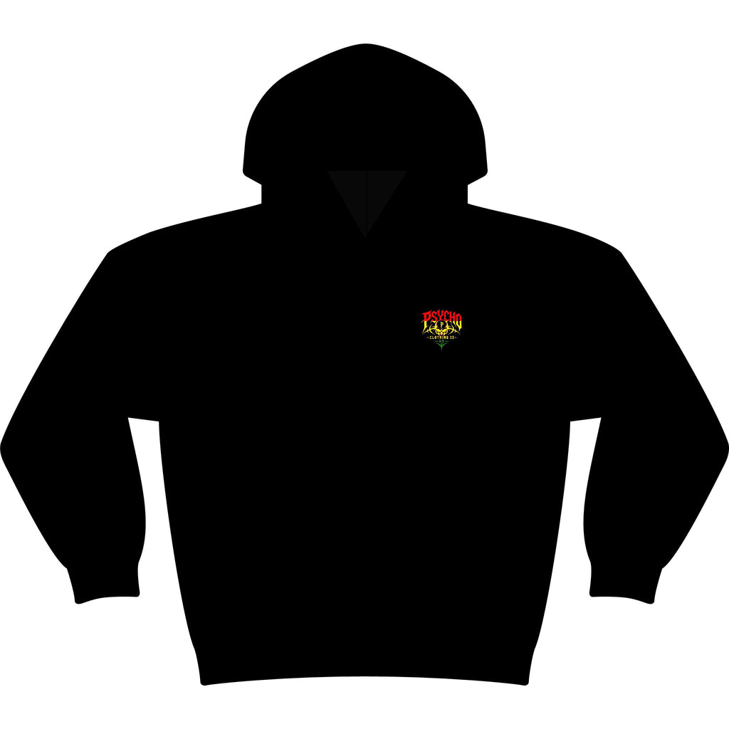Psycho Clothing Co. Graphic Hoodie — Vintage Skull Logo Streetwear