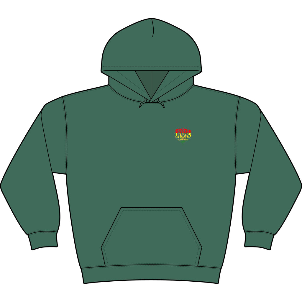 Psycho Clothing Co. Graphic Hoodie — Vintage Skull Logo Streetwear