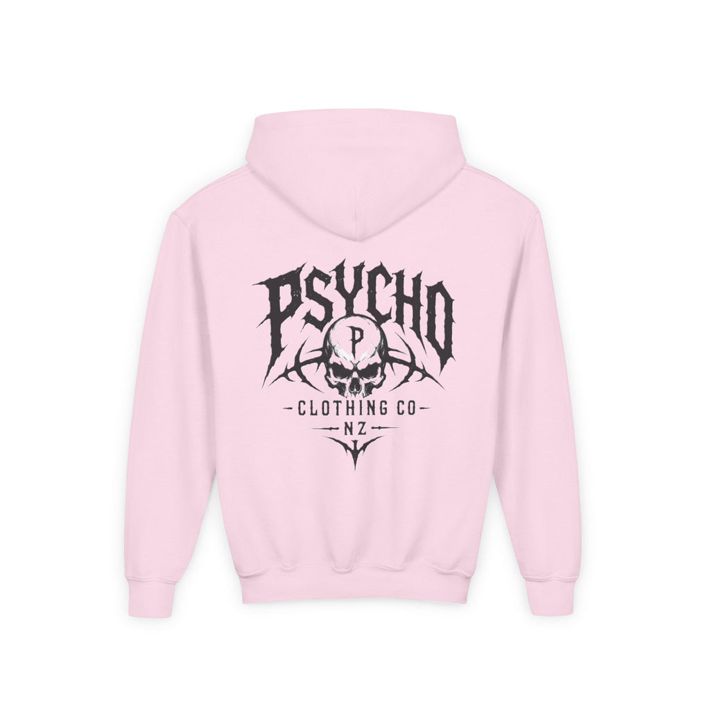 Psycho Skull Youth Hoodie - Graphic Band-Style Kids Sweatshirt