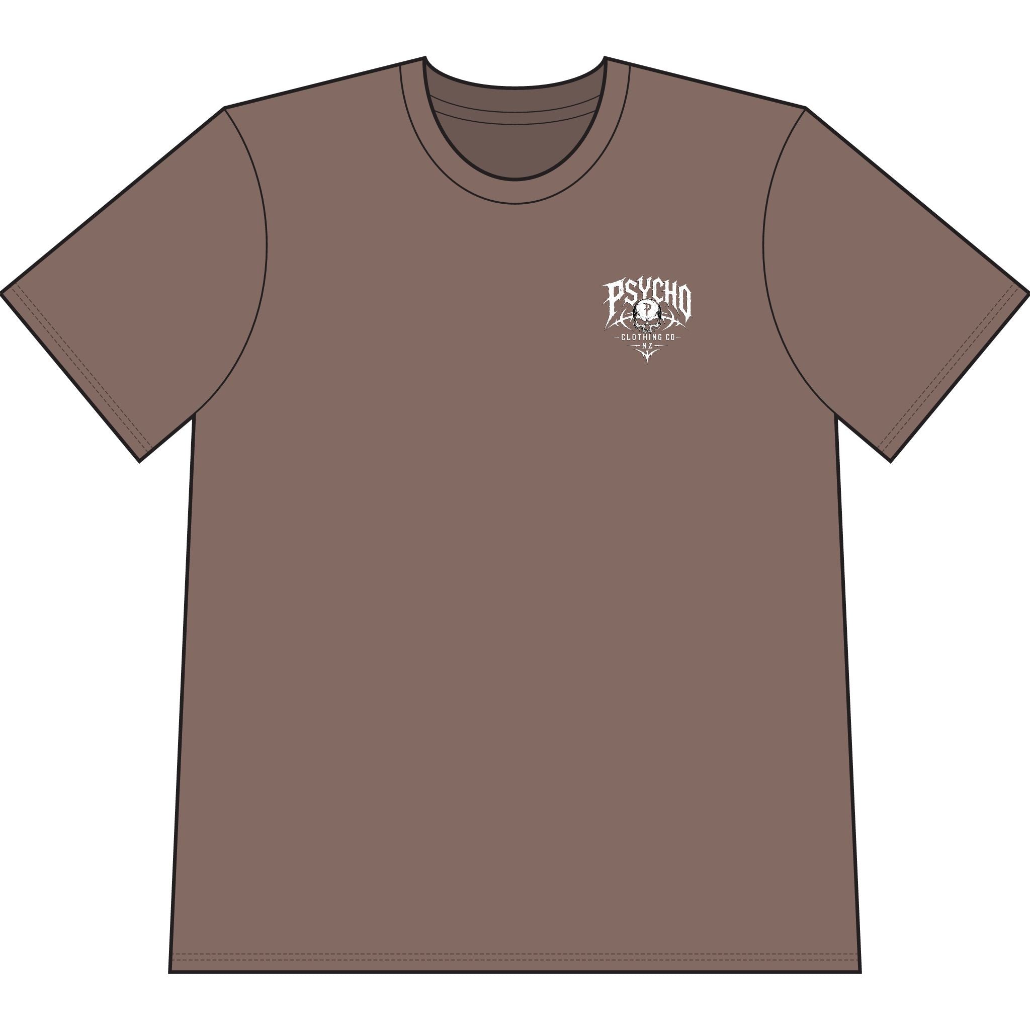 Psycho Clothing Co. Skull Tee — Graphic Heavyweight Garment-Dyed T-Shirt