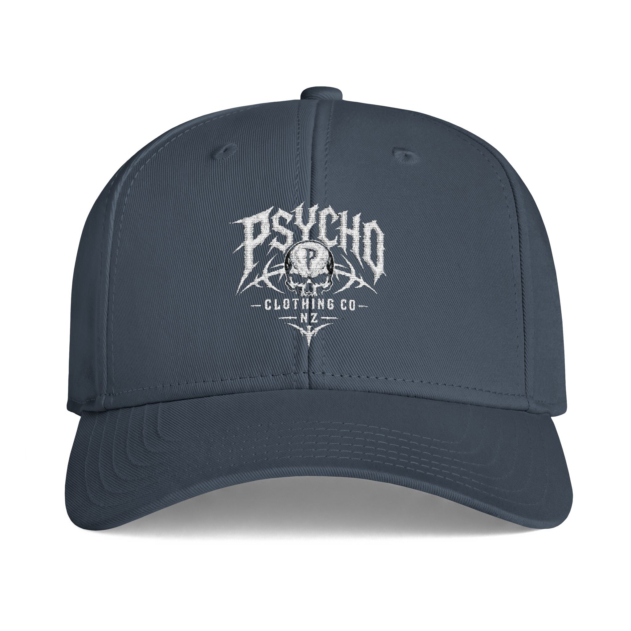 Psycho Clothing Co. Icon Cap — Gothic Skull Logo Baseball Hat