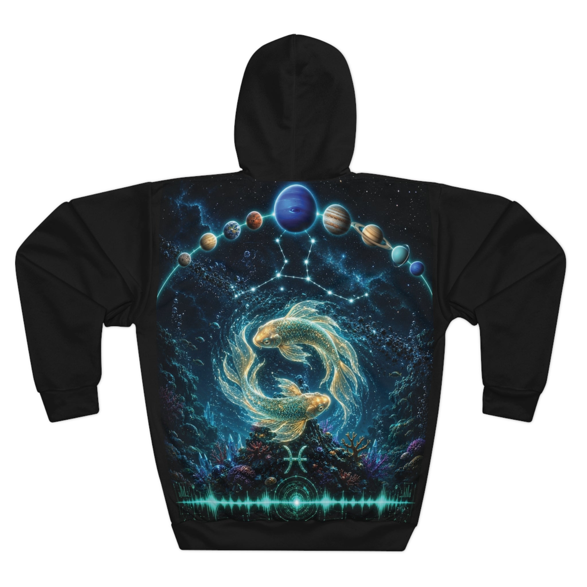 Pisces Celestial Twin Fish Hoodie — Psycho Zodiacs Graphic Hoodie