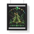 Virgo Astrology Poster — Green Zodiac Vertical Framed Print