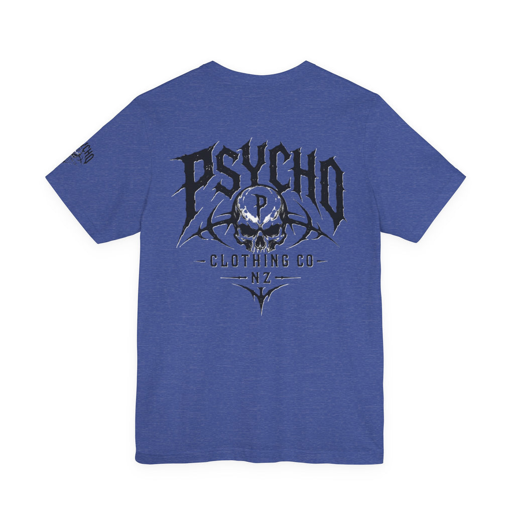 Psycho Clothing Co. Graphic Tee — Gothic Skull Logo T‑Shirt