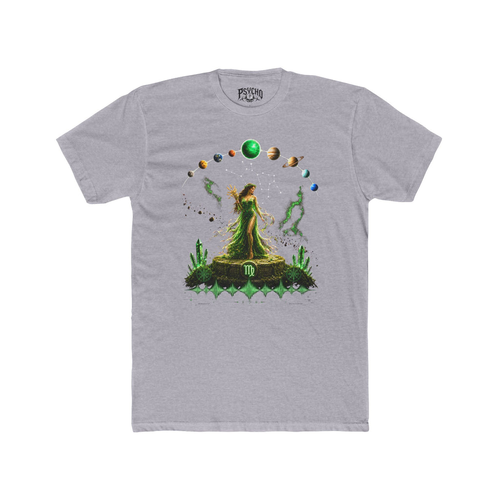 Virgo Zodiac Goddess T‑Shirt — Green Astrology Constellation Tee