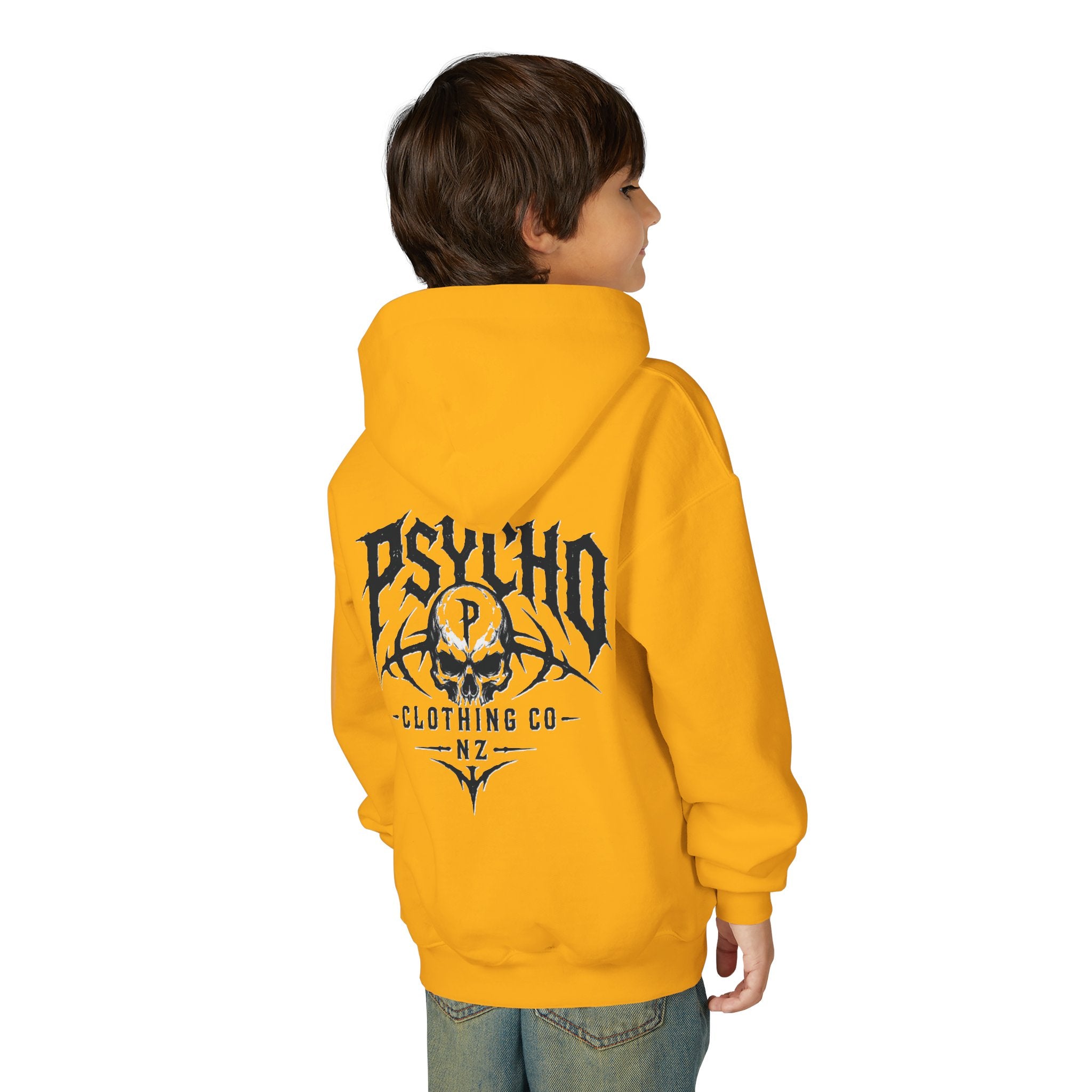 Psycho Skull Youth Hoodie - Graphic Band-Style Kids Sweatshirt