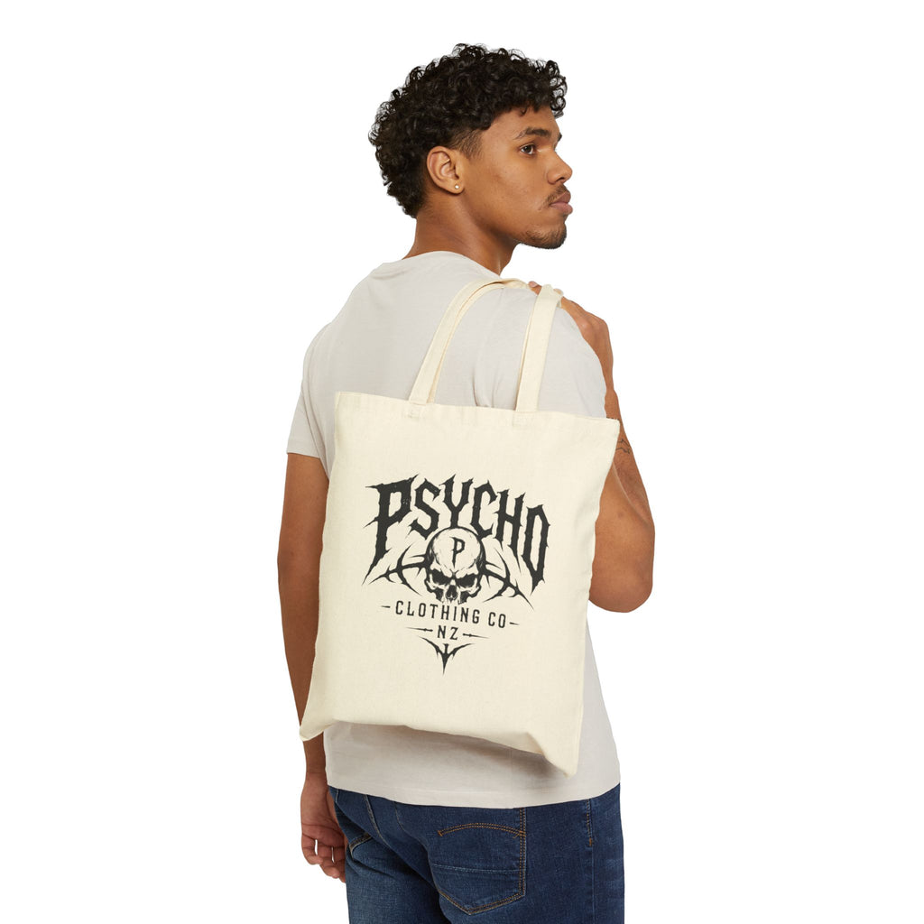 Psycho Clothing Co. Logo Tote Bag — Canvas Cotton Market Tote