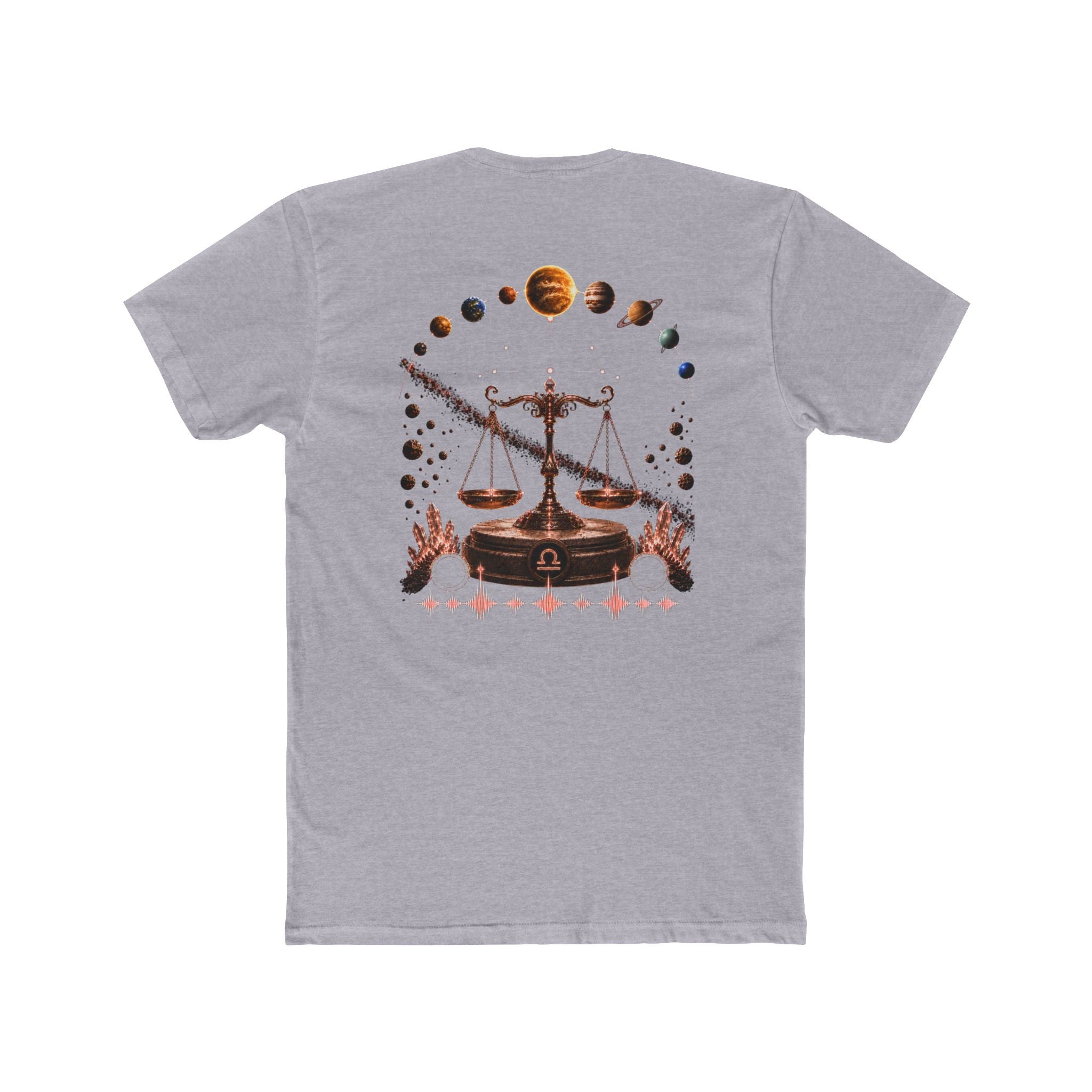 Libra Zodiac Scales T-Shirt — Astrological Balance Tee with Planetary Design