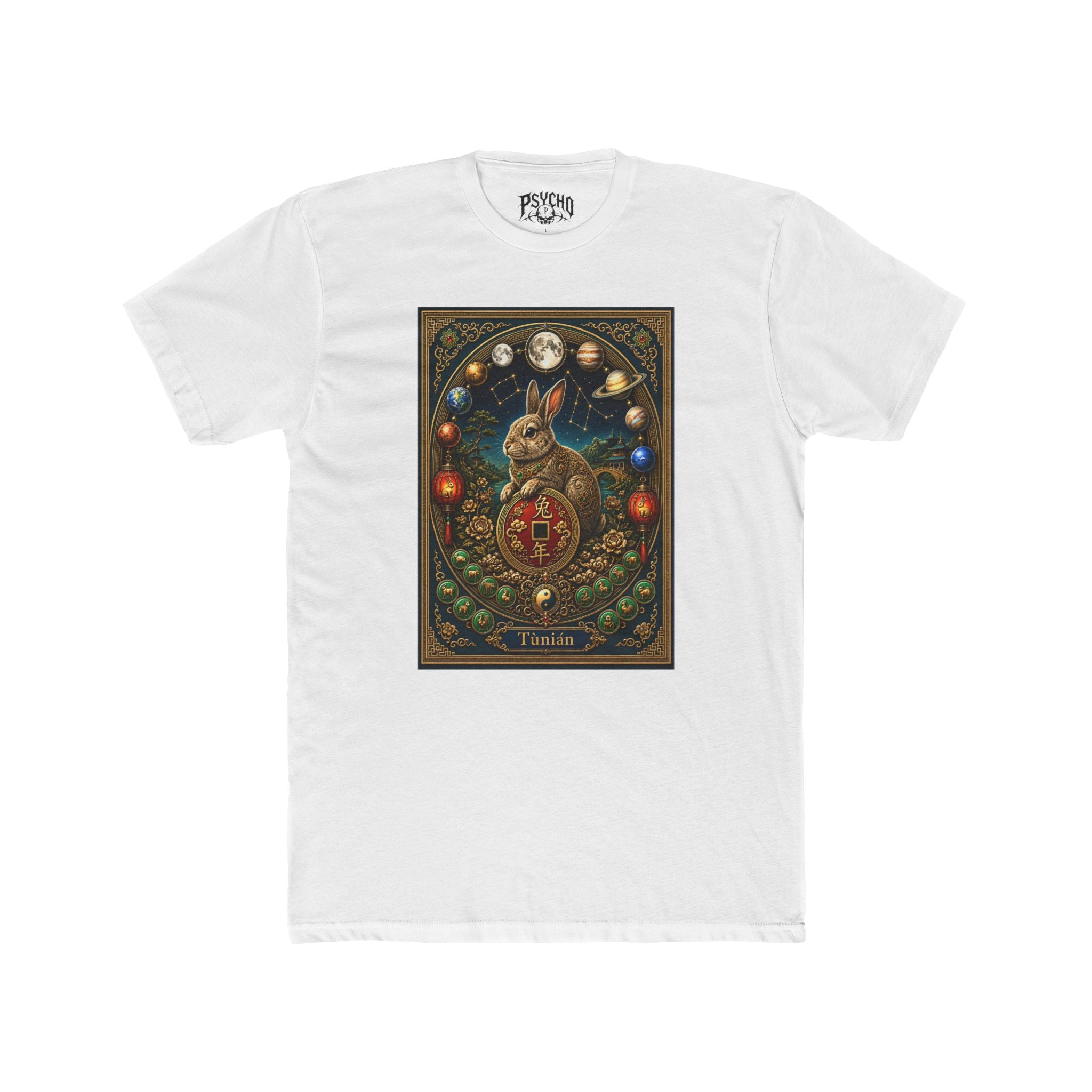 Mystic Rabbit Tarot Tee — Astrological Rabbit Graphic T-Shirt