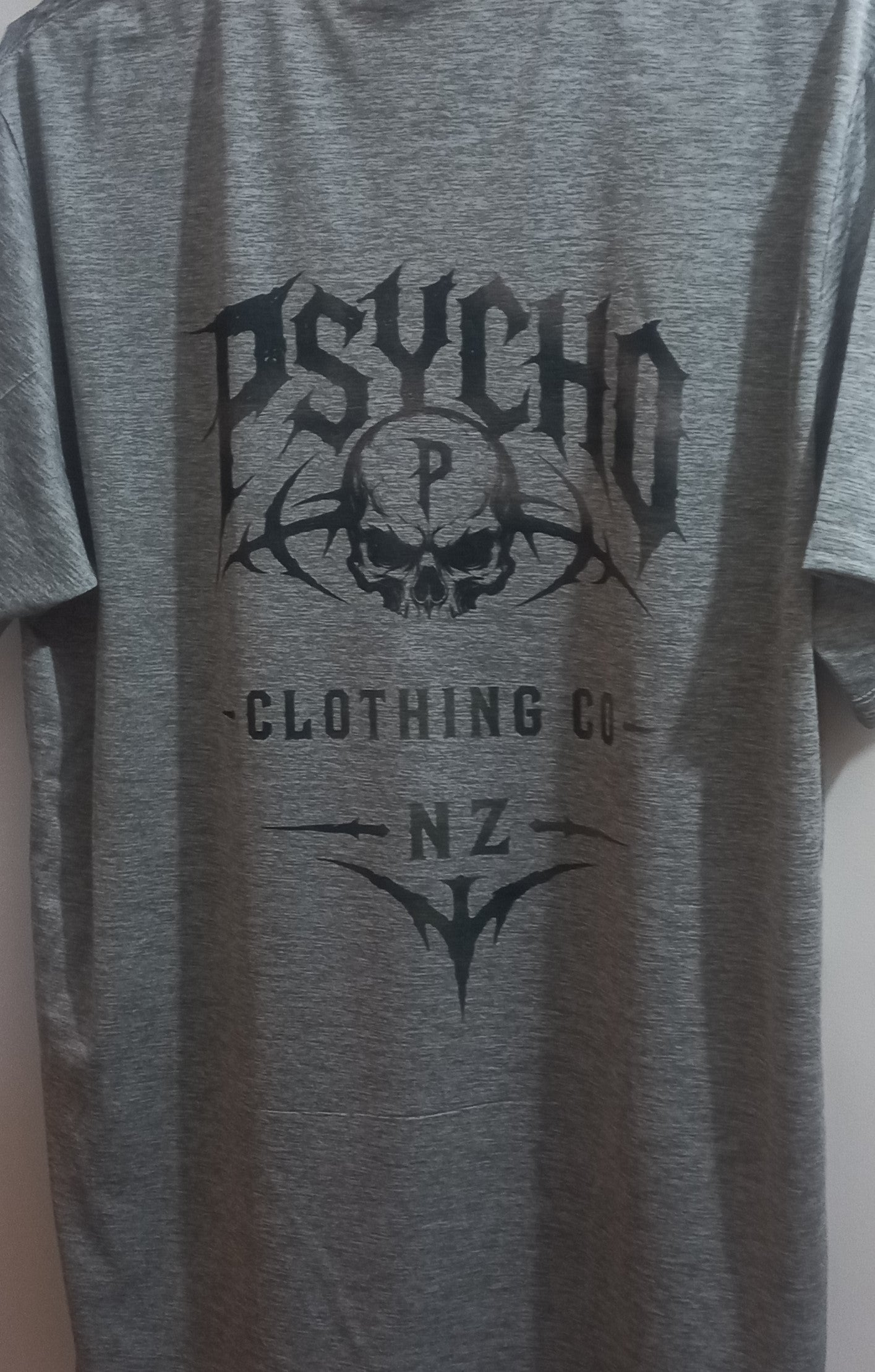 Psycho Clothing Company NZ – Heather Grey Graphic T-Shirt