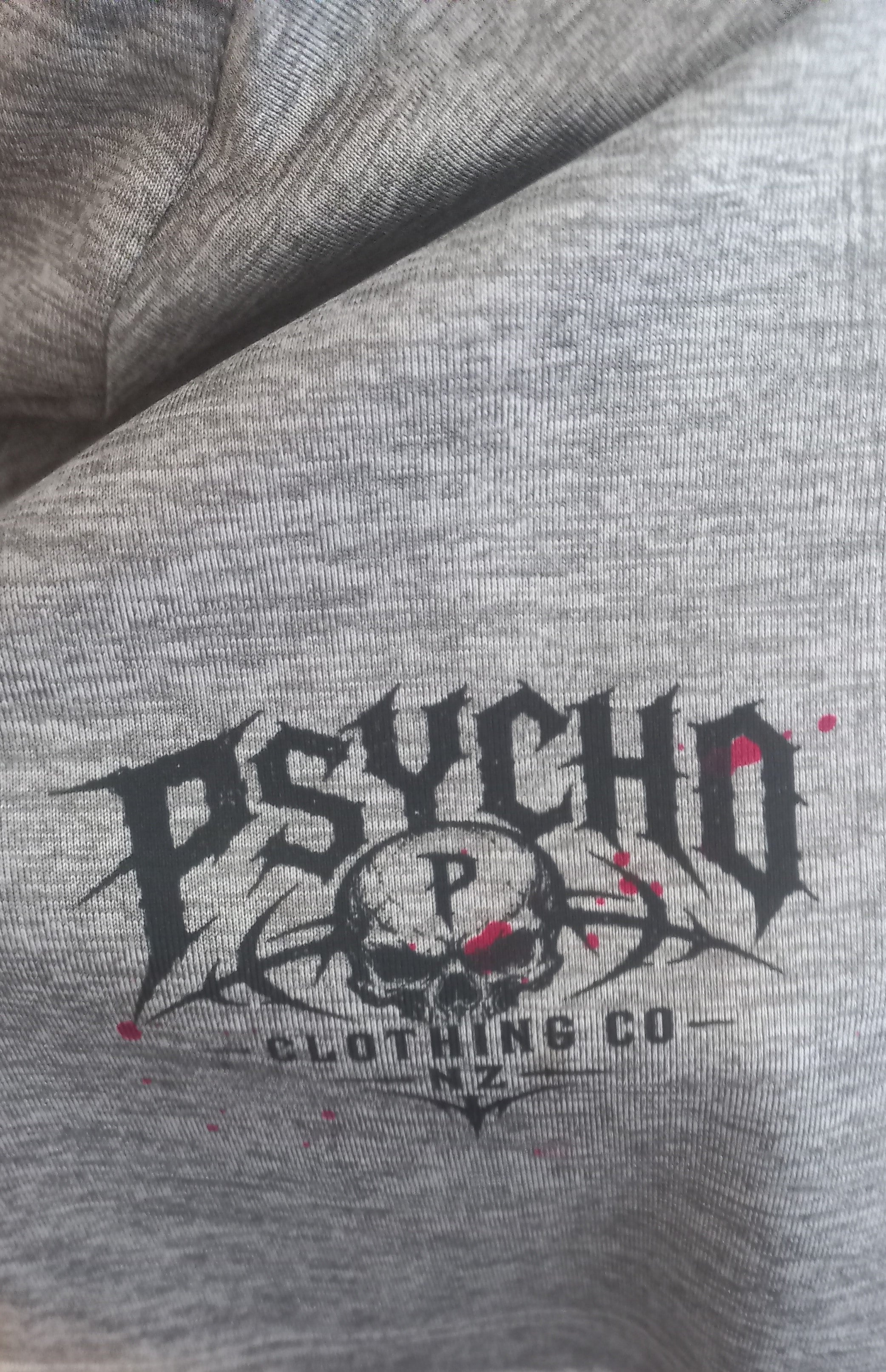 Psycho Clothing Company NZ – Heather Grey Graphic T-Shirt
