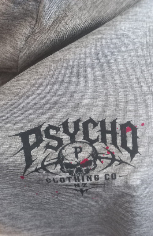 Psycho Clothing Company NZ – Heather Grey Graphic T-Shirt