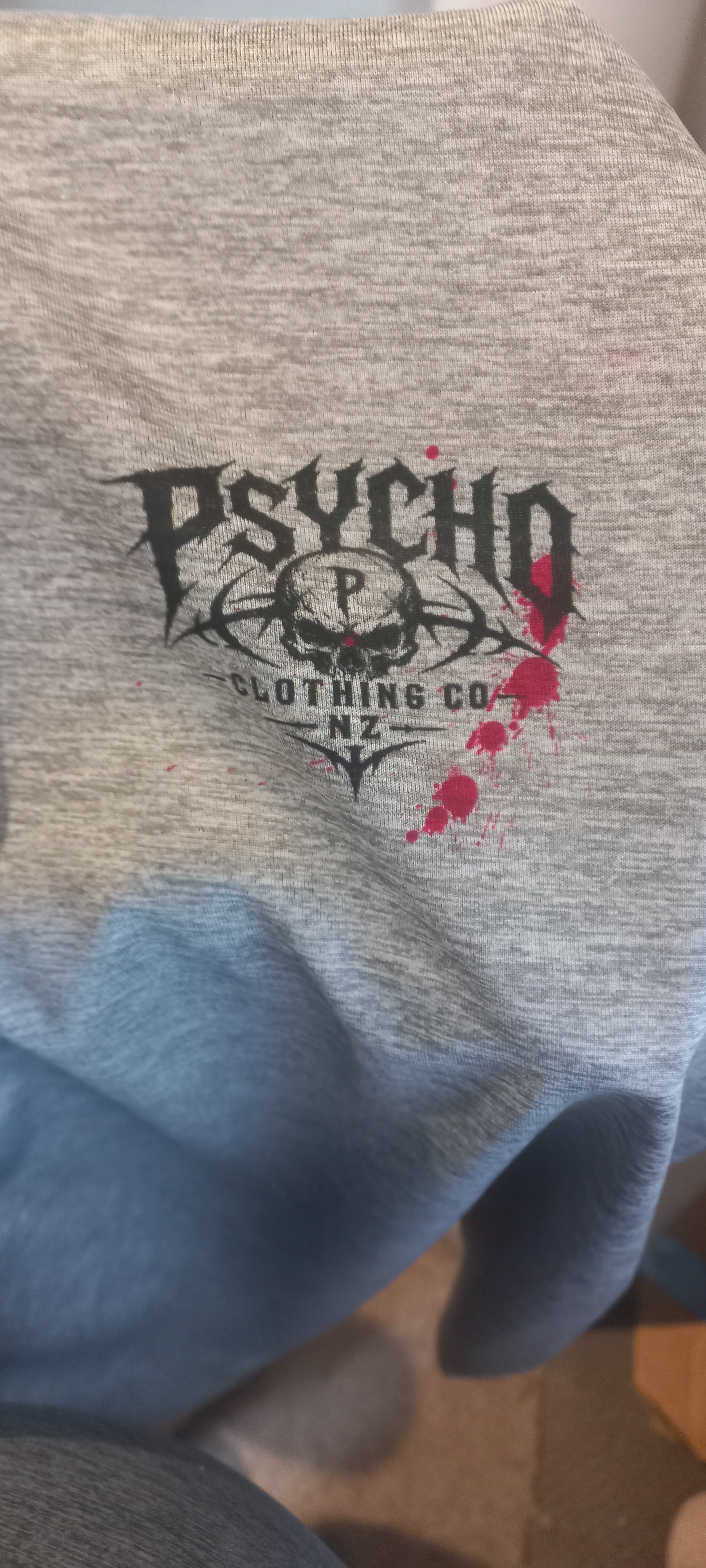 Psycho Clothing Company NZ – Heather Grey Graphic T-Shirt