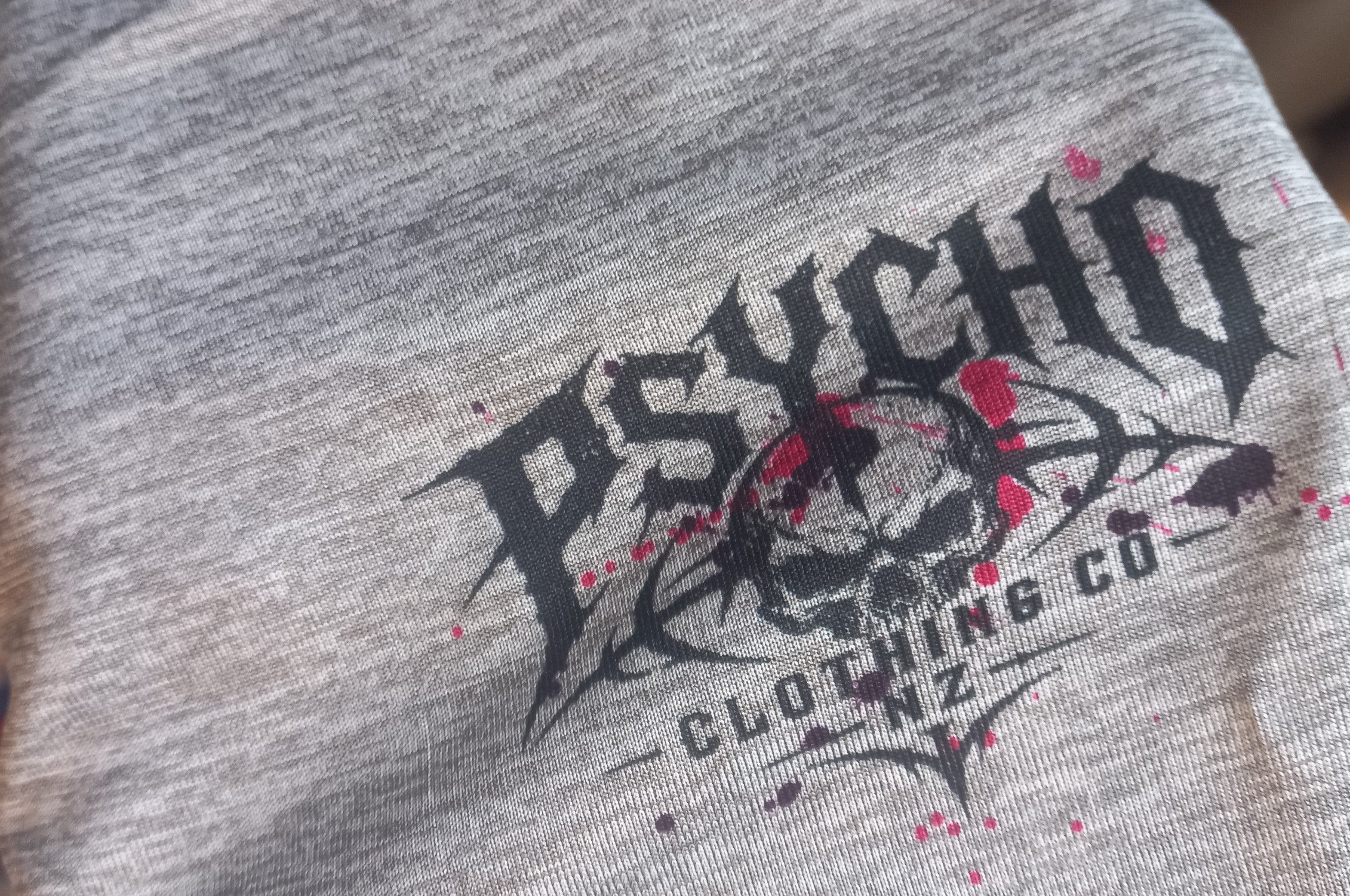 Psycho Clothing Company NZ – Heather Grey Graphic T-Shirt