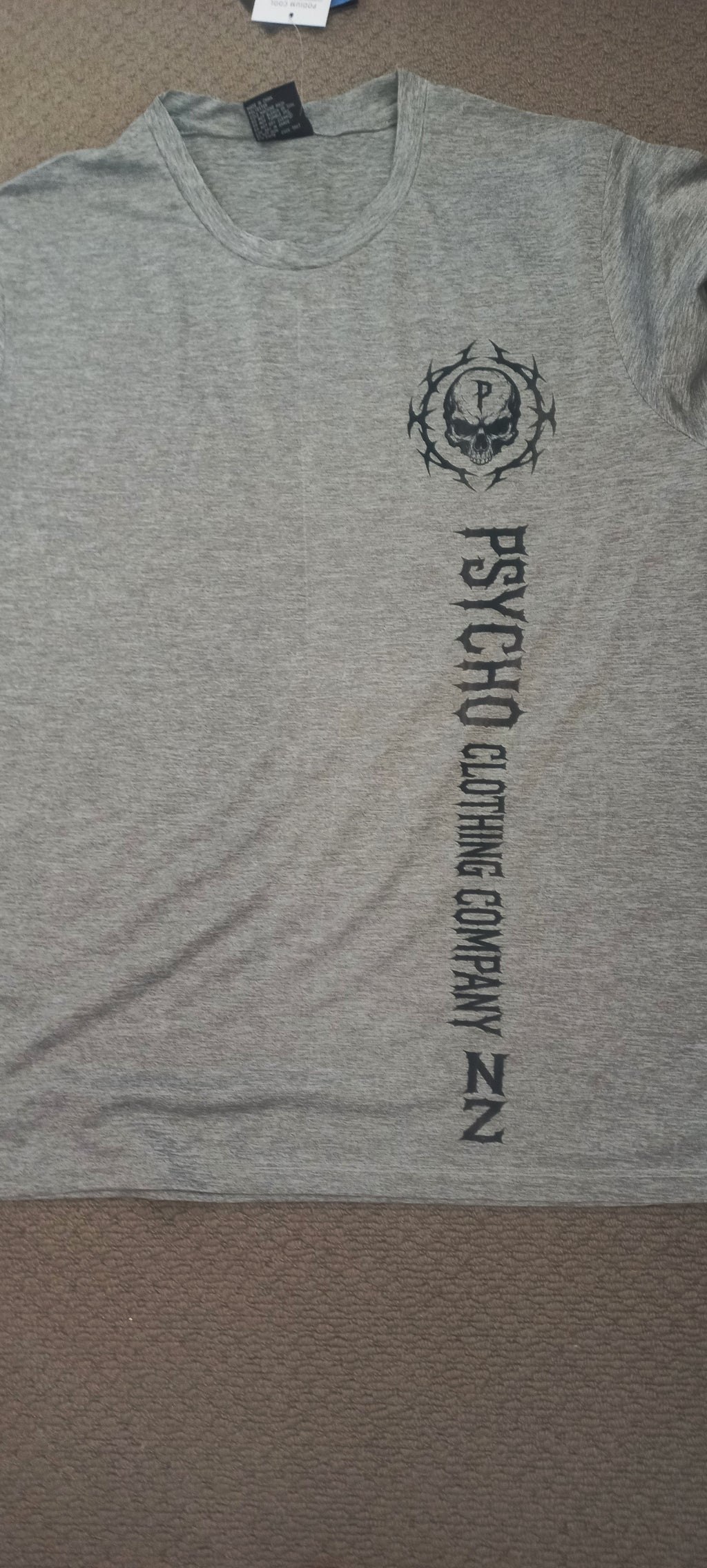 Psycho Clothing tee shirt Heather Gray