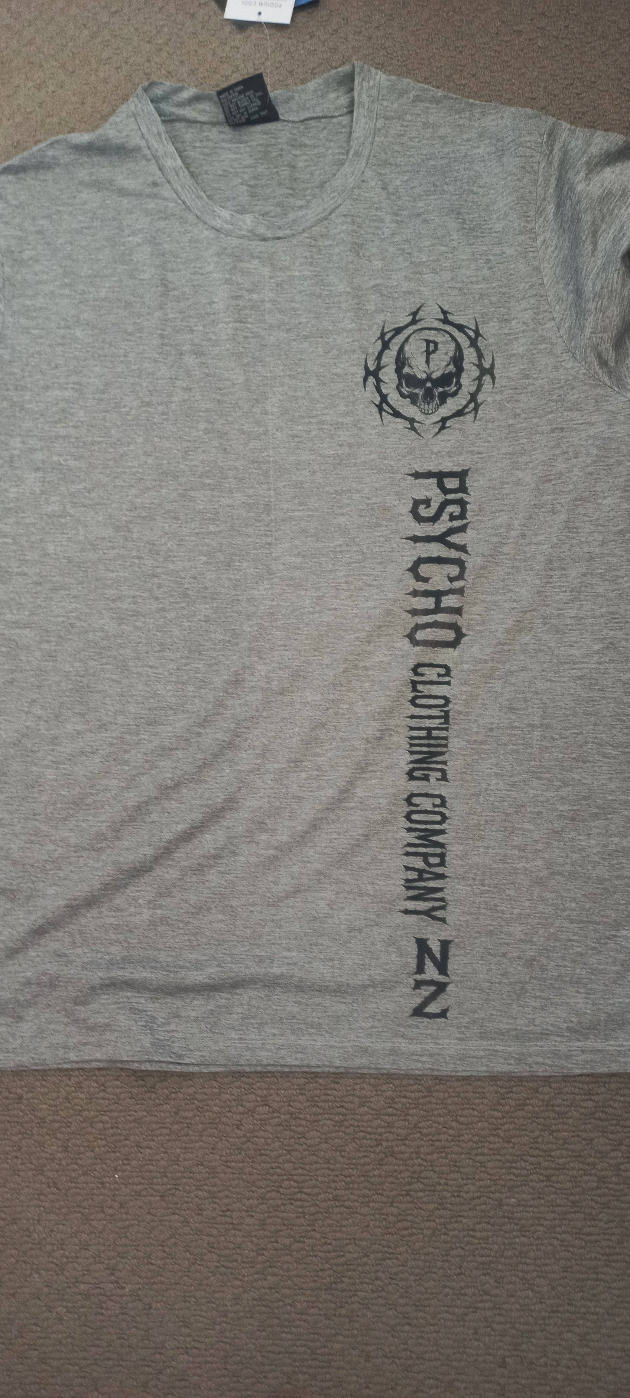 Psycho Clothing tee shirt Heather Gray