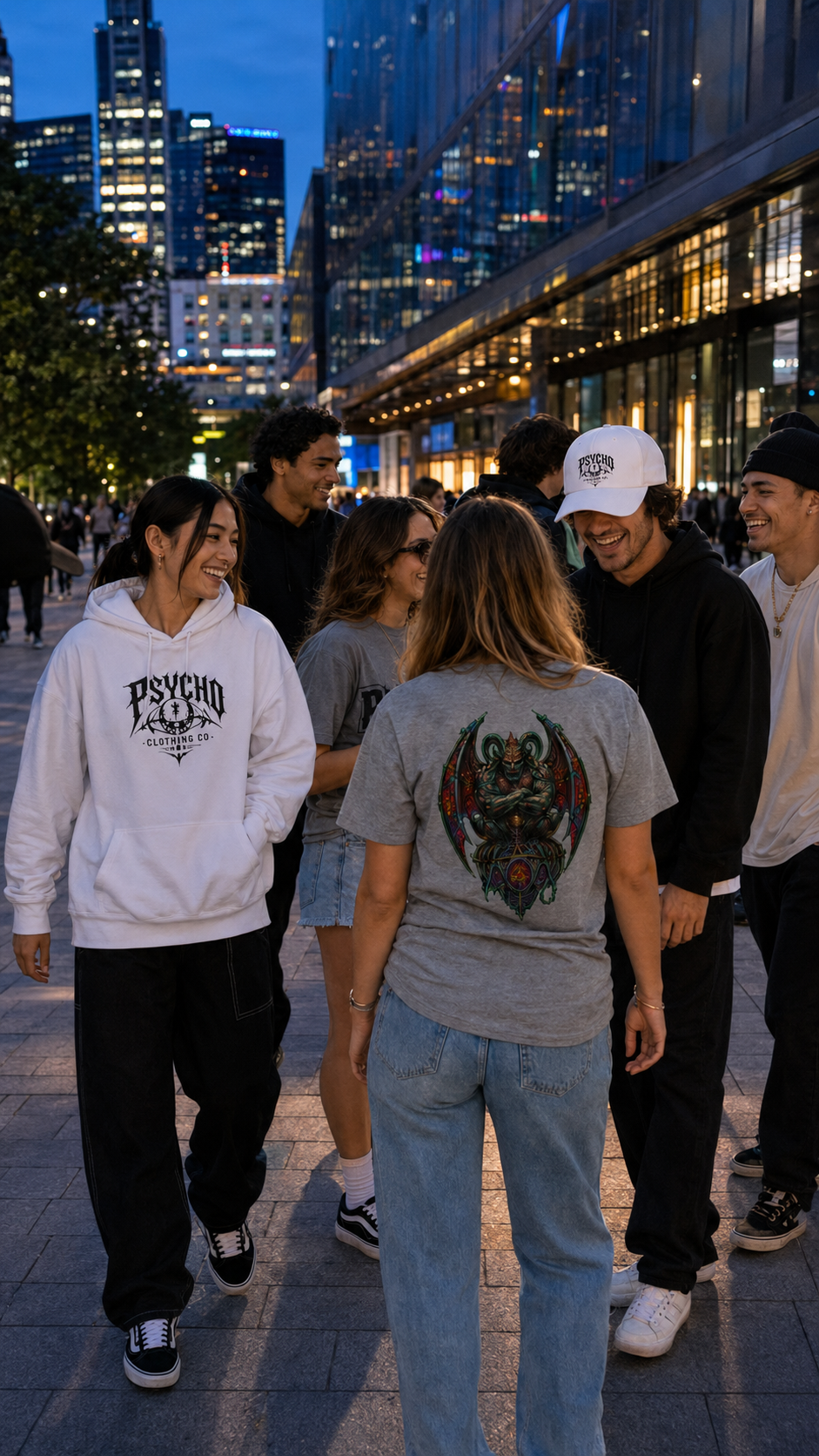 Psycho Clothing Co. Skull Tee — Graphic Heavyweight Garment-Dyed T-Shirt