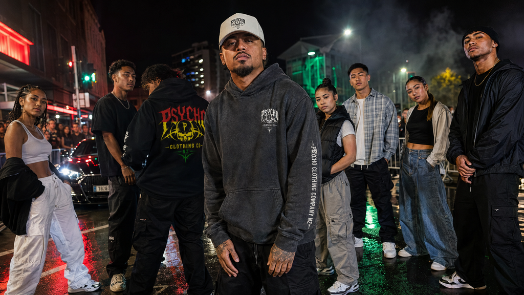 Psycho Skull Graphic T-Shirt — Heavyweight Garment-Dyed Streetwear