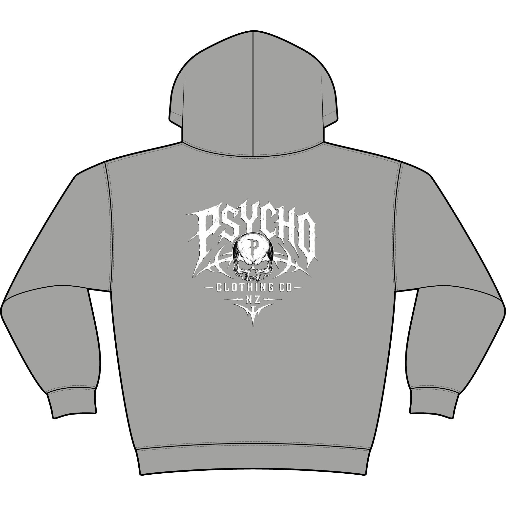 Psycho Skull Hoodie — Vintage Streetwear Graphic Hooded Sweatshirt