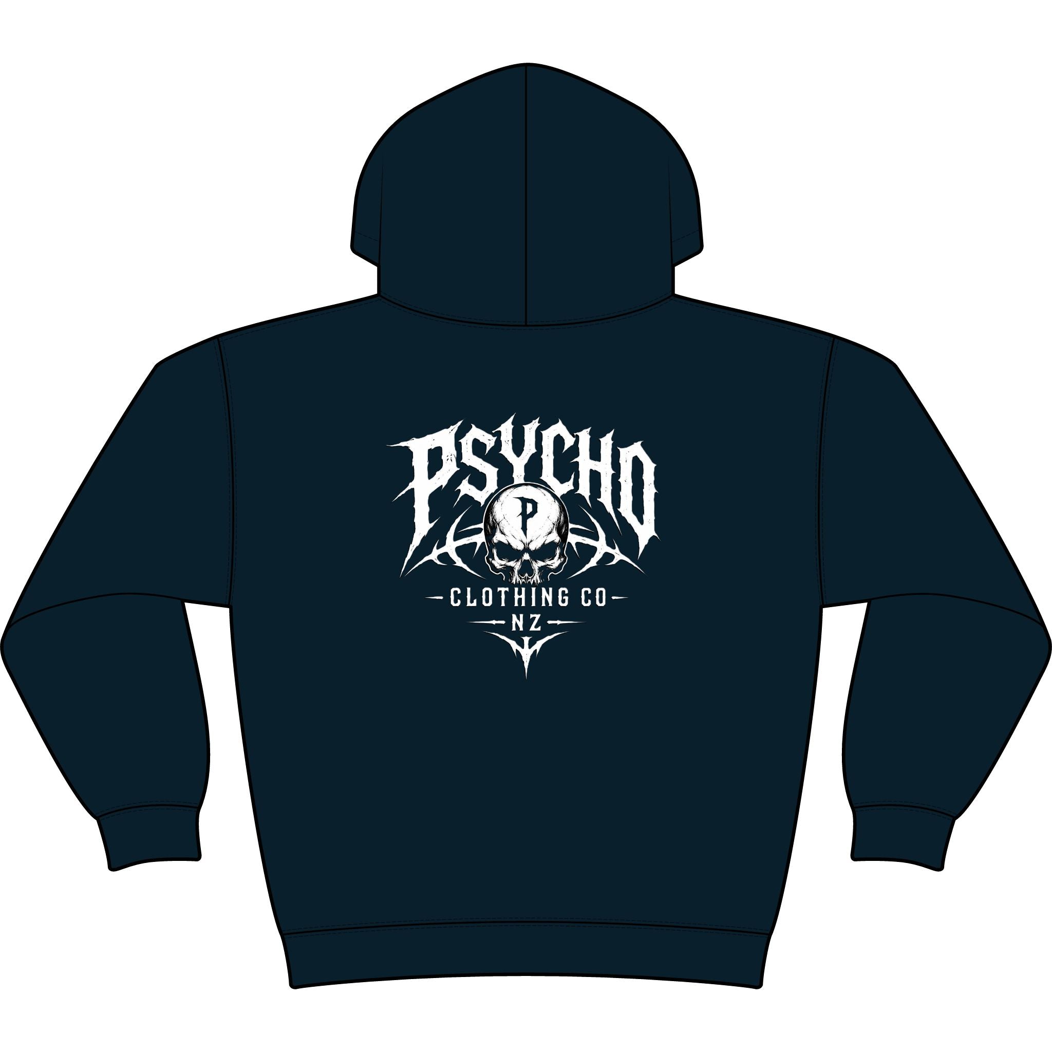 Psycho Skull Hoodie — Vintage Streetwear Graphic Hooded Sweatshirt