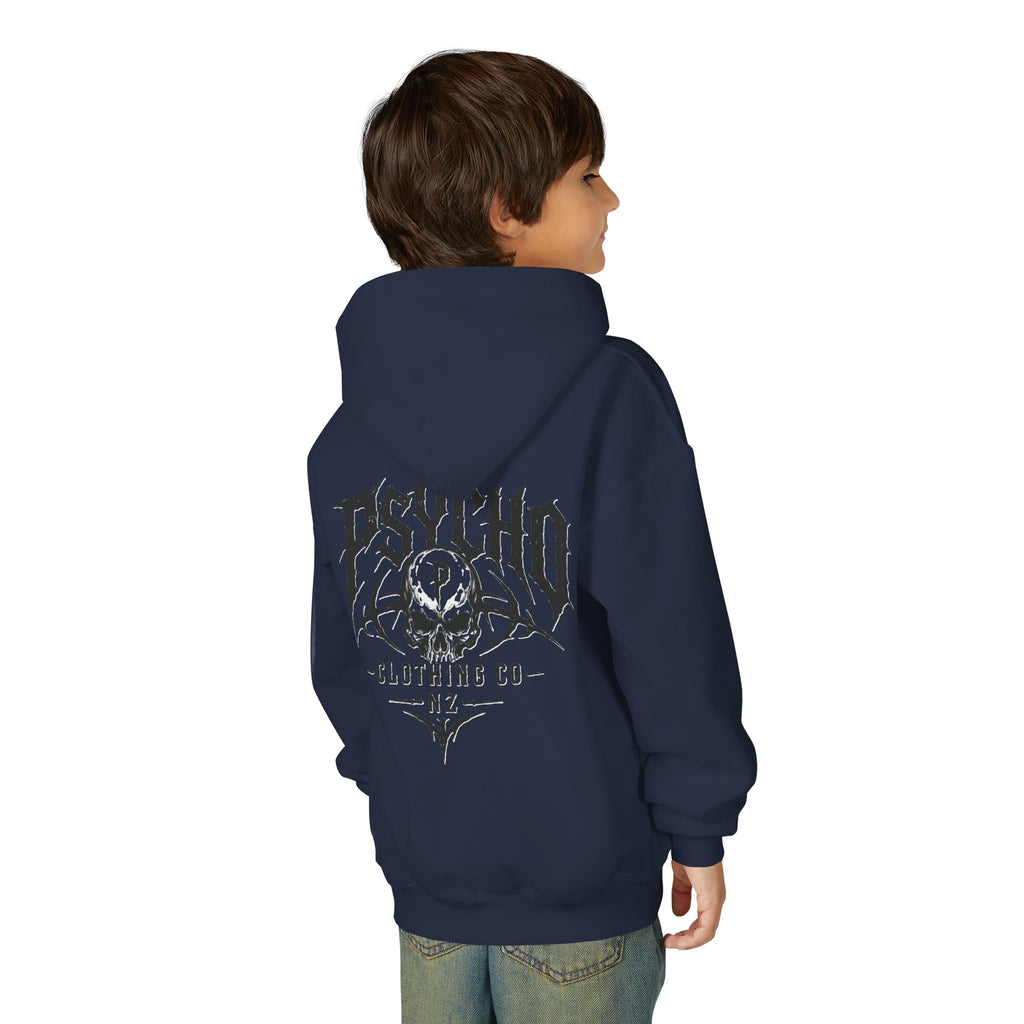 Psycho Skull Youth Hoodie - Graphic Band-Style Kids Sweatshirt