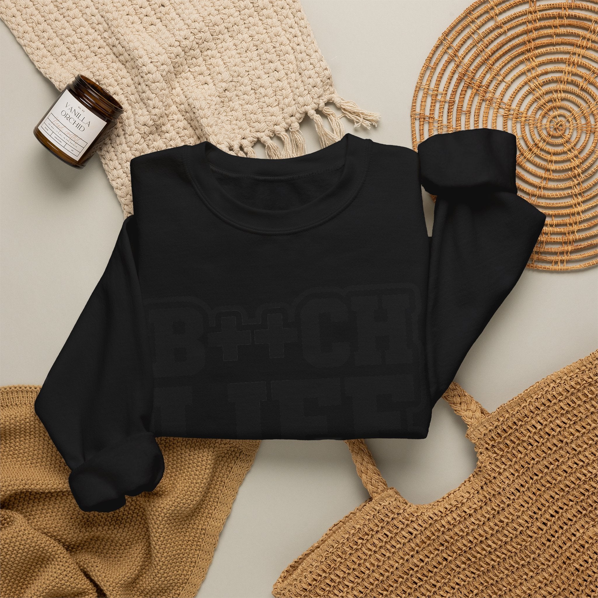 B++CH LIFE Crewneck Sweatshirt — Bold Graphic Streetwear for Confident Women