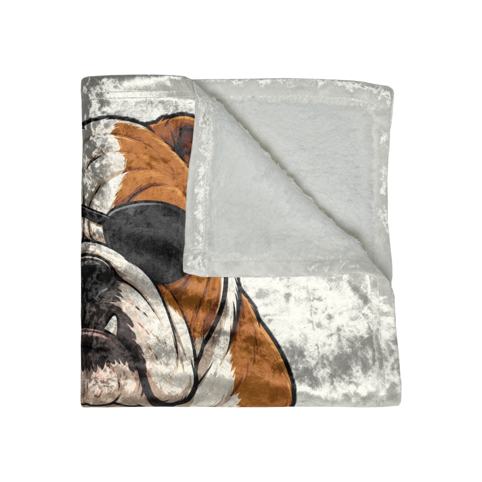 Copy of Crushed Velvet Blanket — Grumpy Bulldog “NOT TODAY!” Throw Blanket