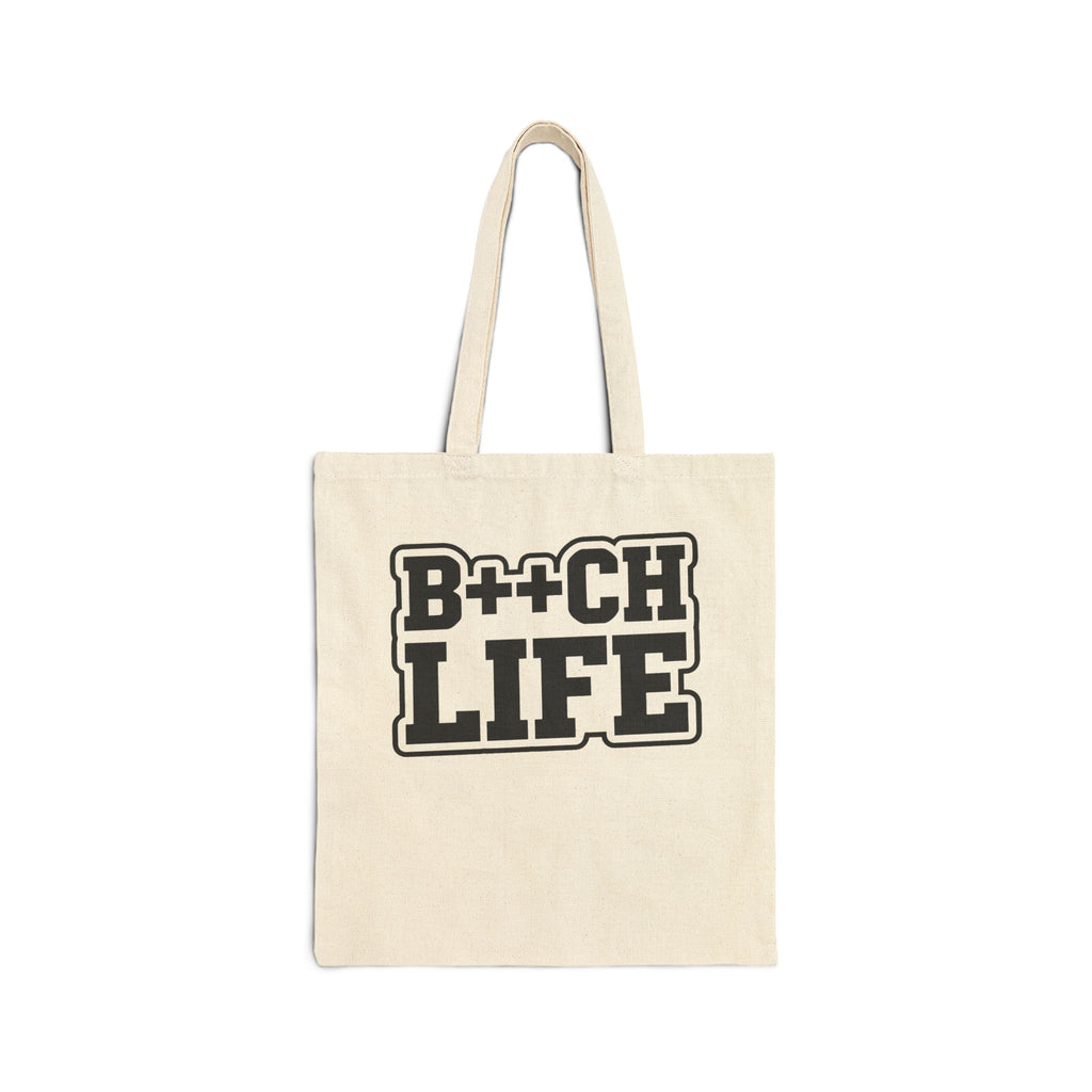 B++CH LIFE Canvas Tote Bag – Funny Bold Text Cotton Market Bag