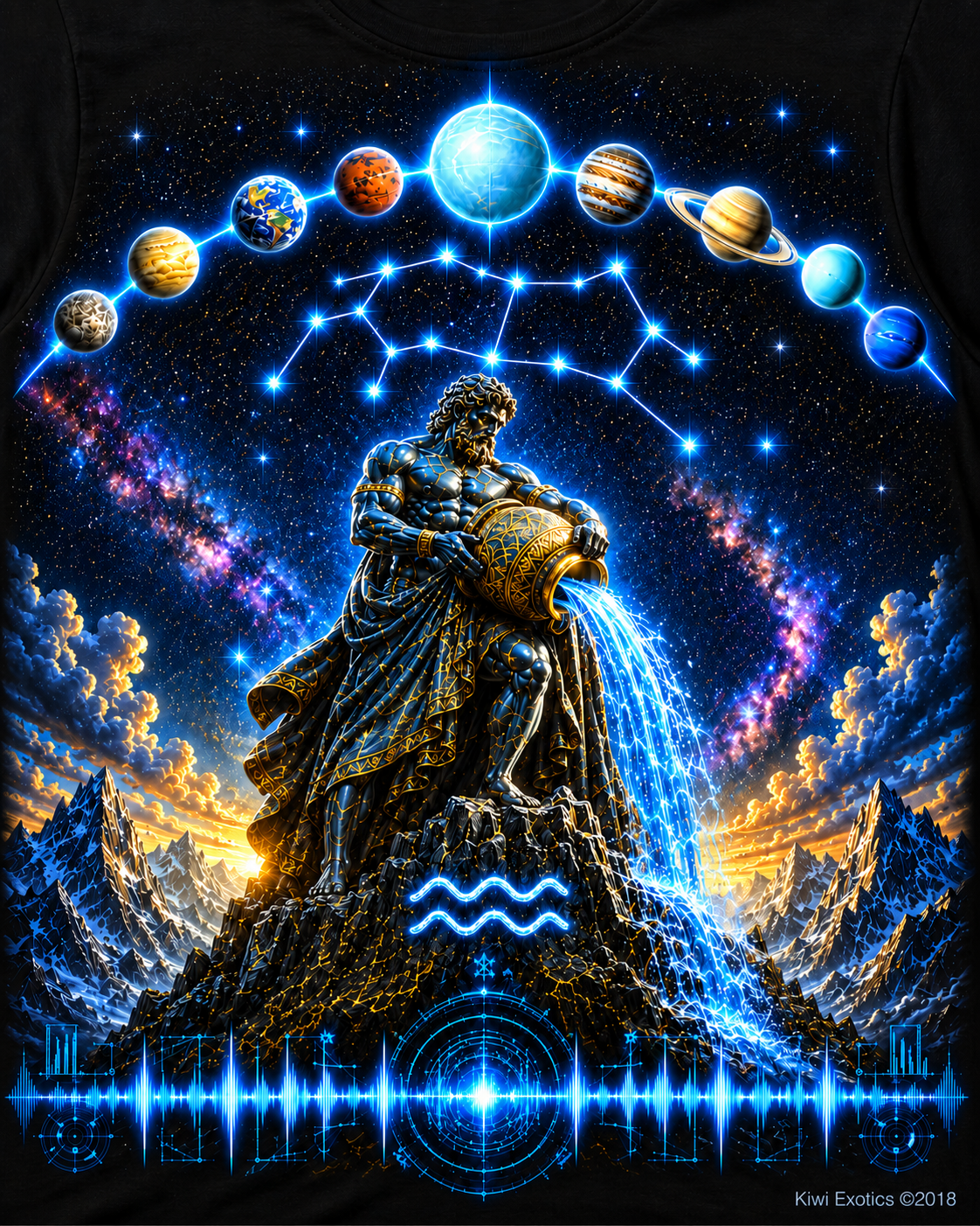Zodiac Celestial Astrology Astronomy Poster Aquarius