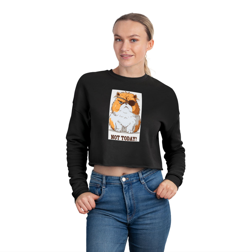Cropped Sweatshirt — Grumpy Cat 'Not Today' Graphic