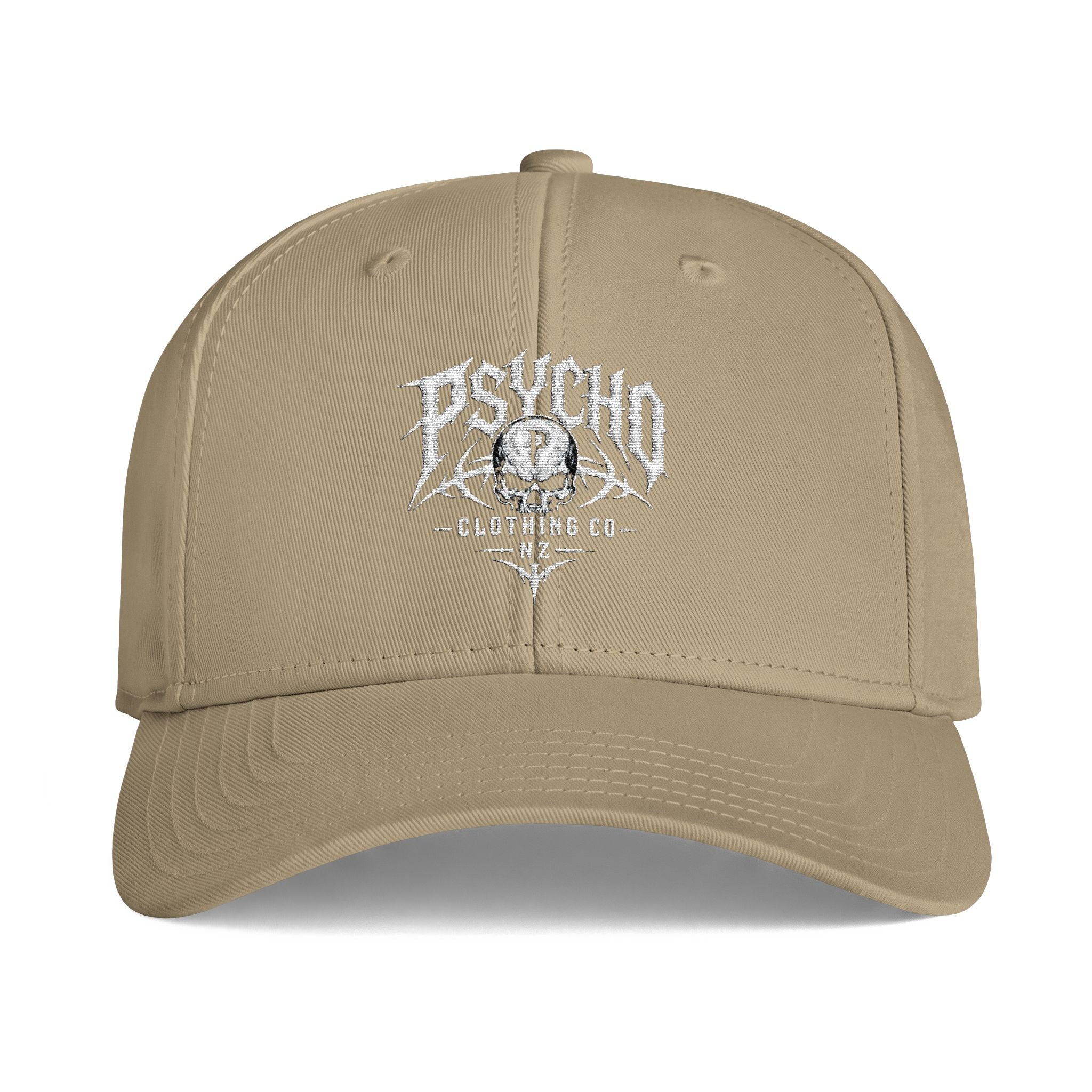 Psycho Clothing Co. Icon Cap — Gothic Skull Logo Baseball Hat