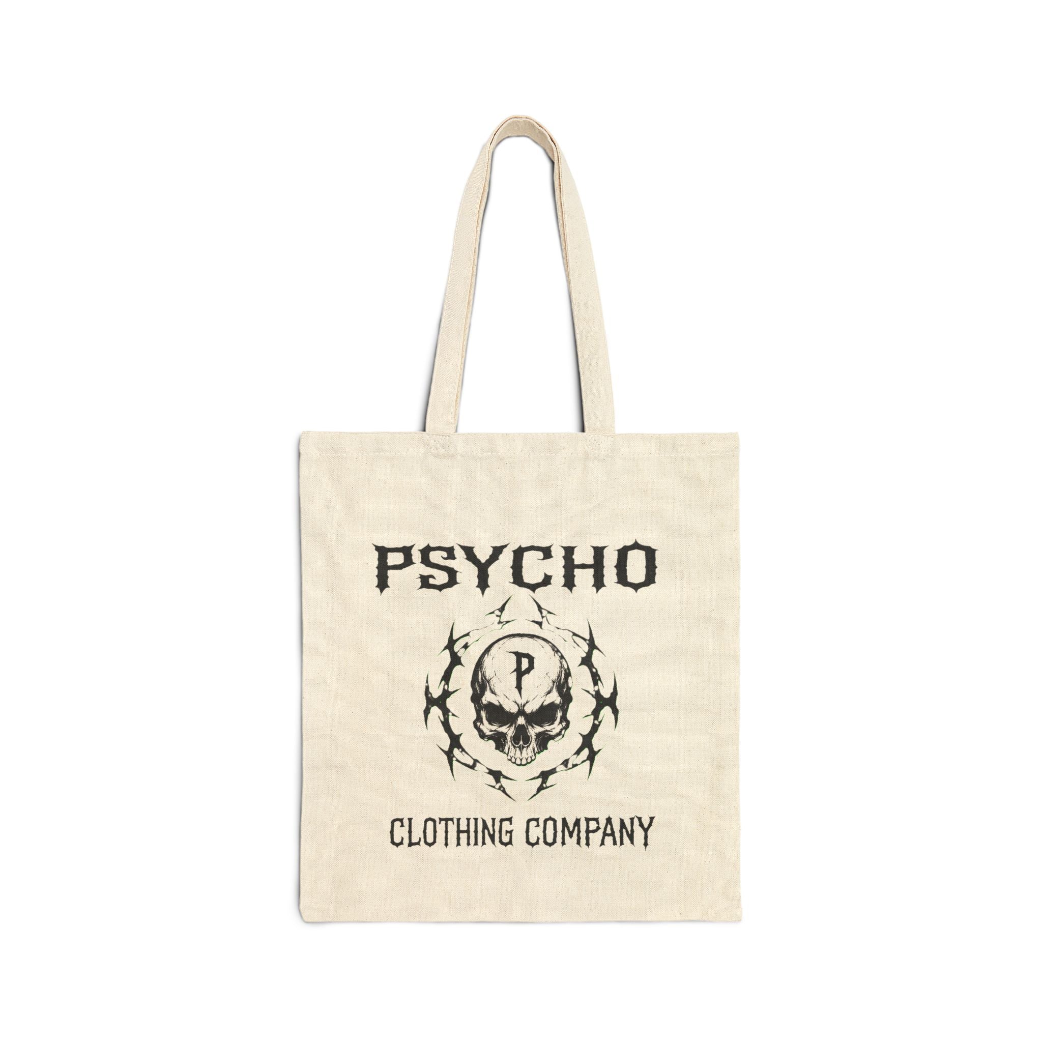 Psycho Clothing Co. Logo Tote Bag — Canvas Cotton Market Tote