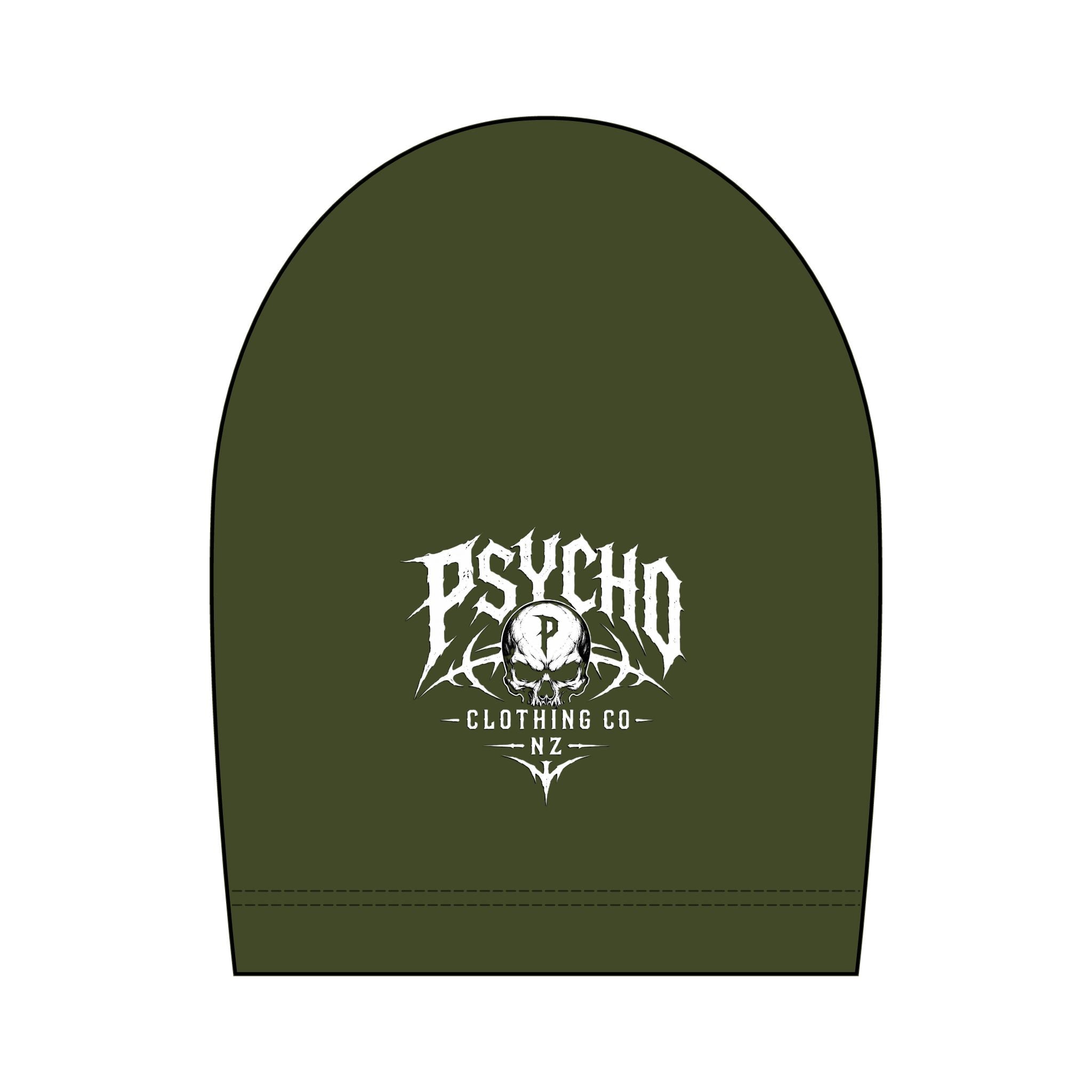 Psycho Clothing Co. Skull Tee — Graphic Heavyweight Garment-Dyed T-Shirt