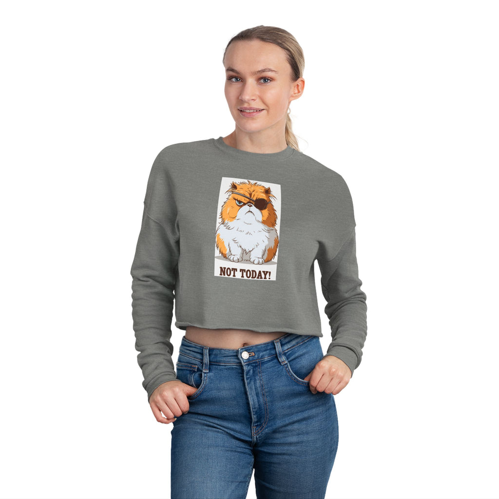 Cropped Sweatshirt — Grumpy Cat 'Not Today' Graphic