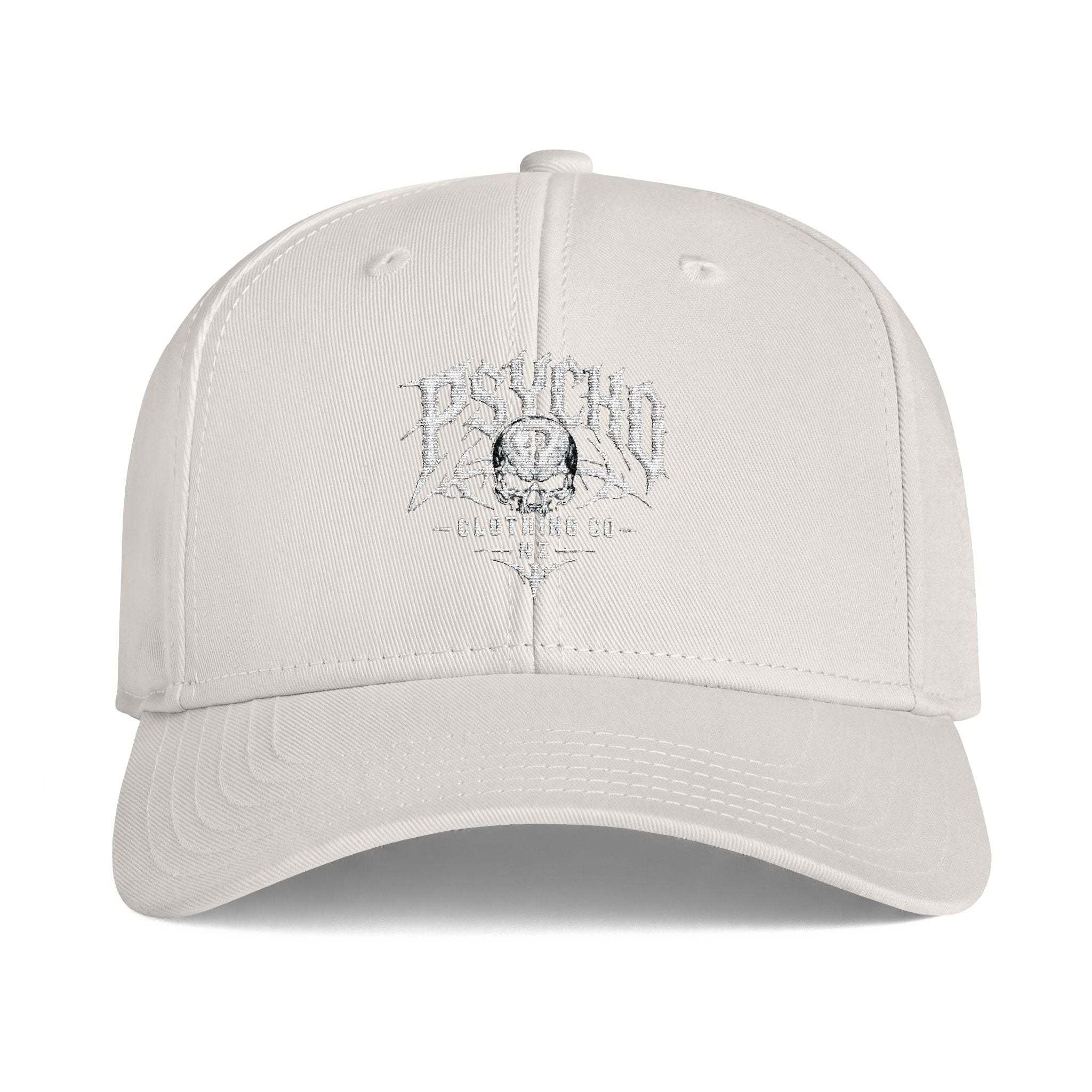 Psycho Clothing Co. Icon Cap — Gothic Skull Logo Baseball Hat