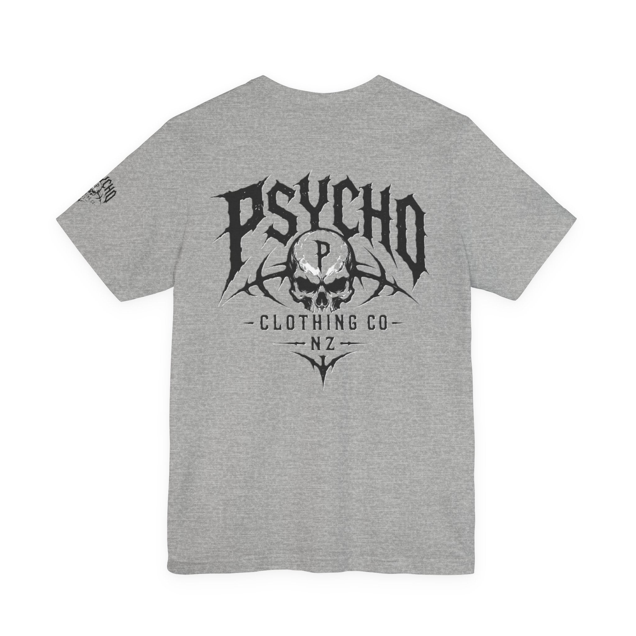 Psycho Clothing Co. Graphic Tee — Gothic Skull Logo T‑Shirt