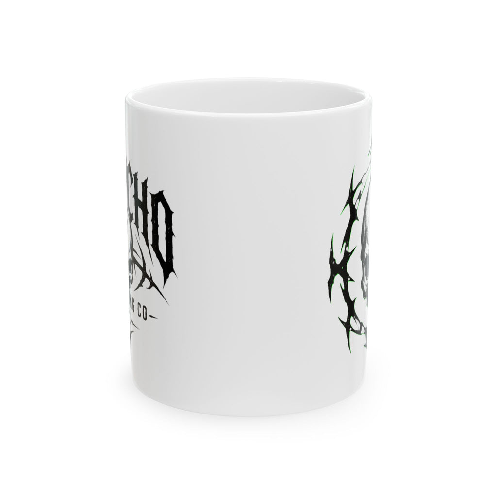 Metal Band Logo Ceramic Mug — Black Deathcore Graphic Coffee Cup (11oz / 15oz)