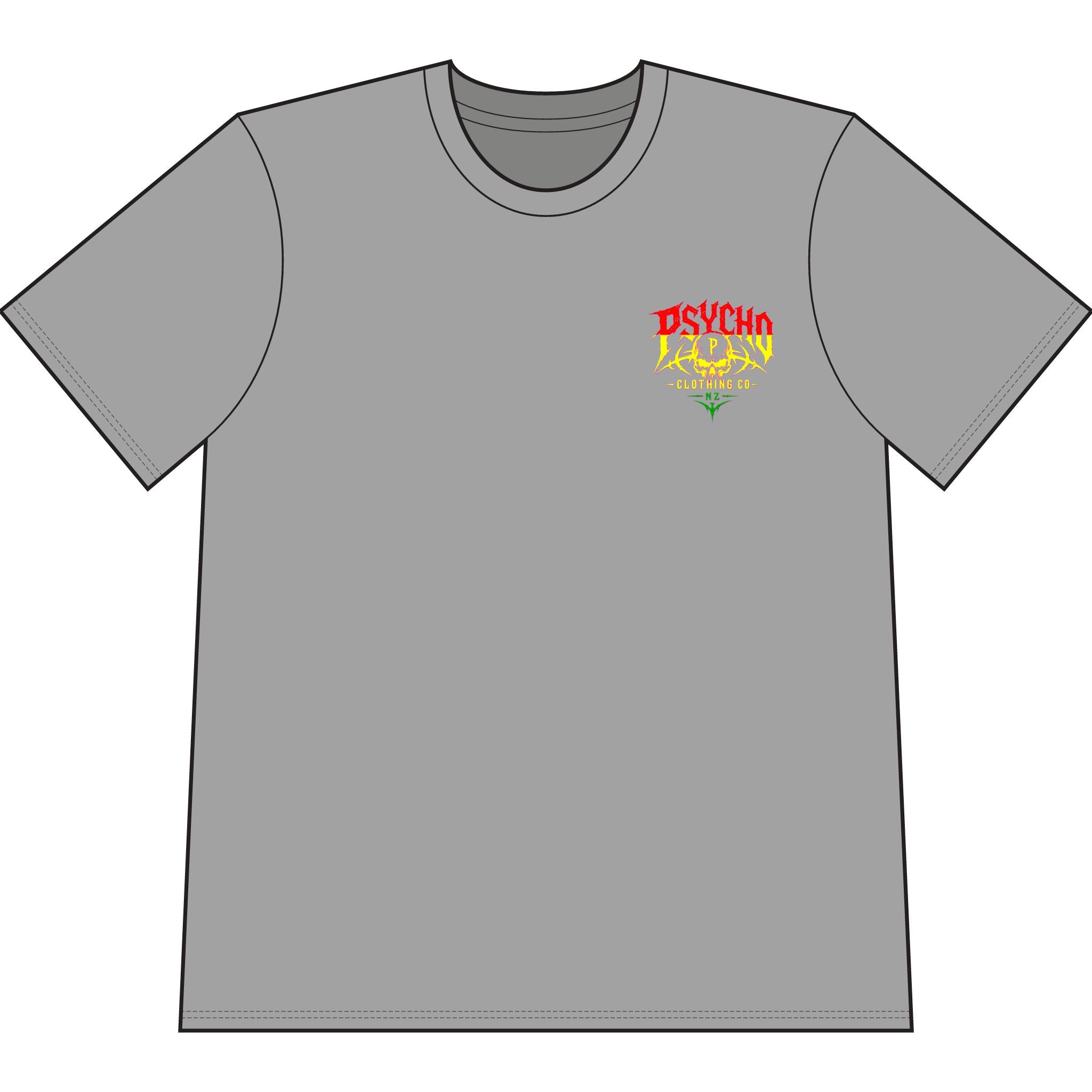 Psycho Skull Graphic T-Shirt — Heavyweight Garment-Dyed Streetwear